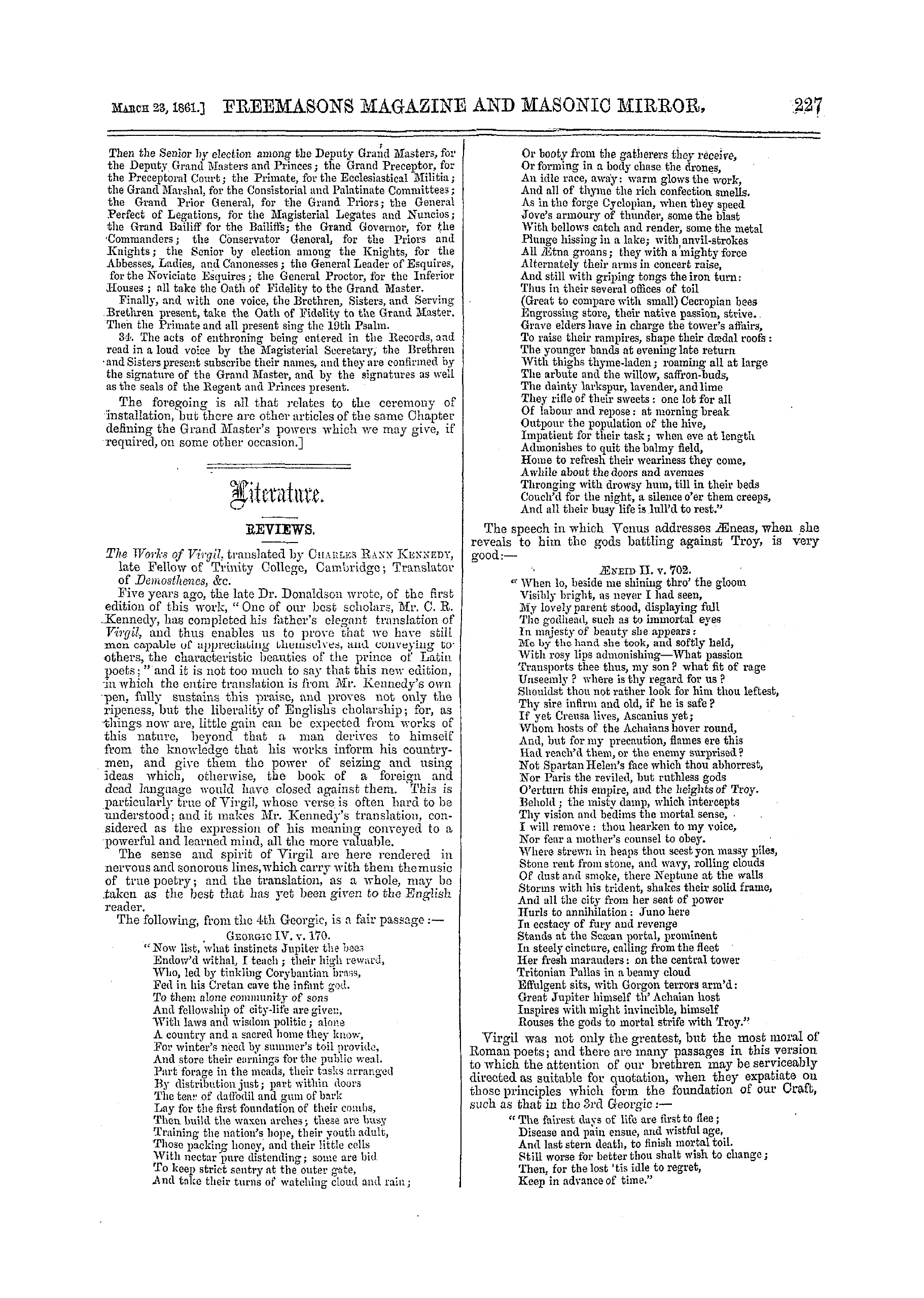 The Freemasons' Monthly Magazine: 1861-03-23 - Masonic Notes And Queries.