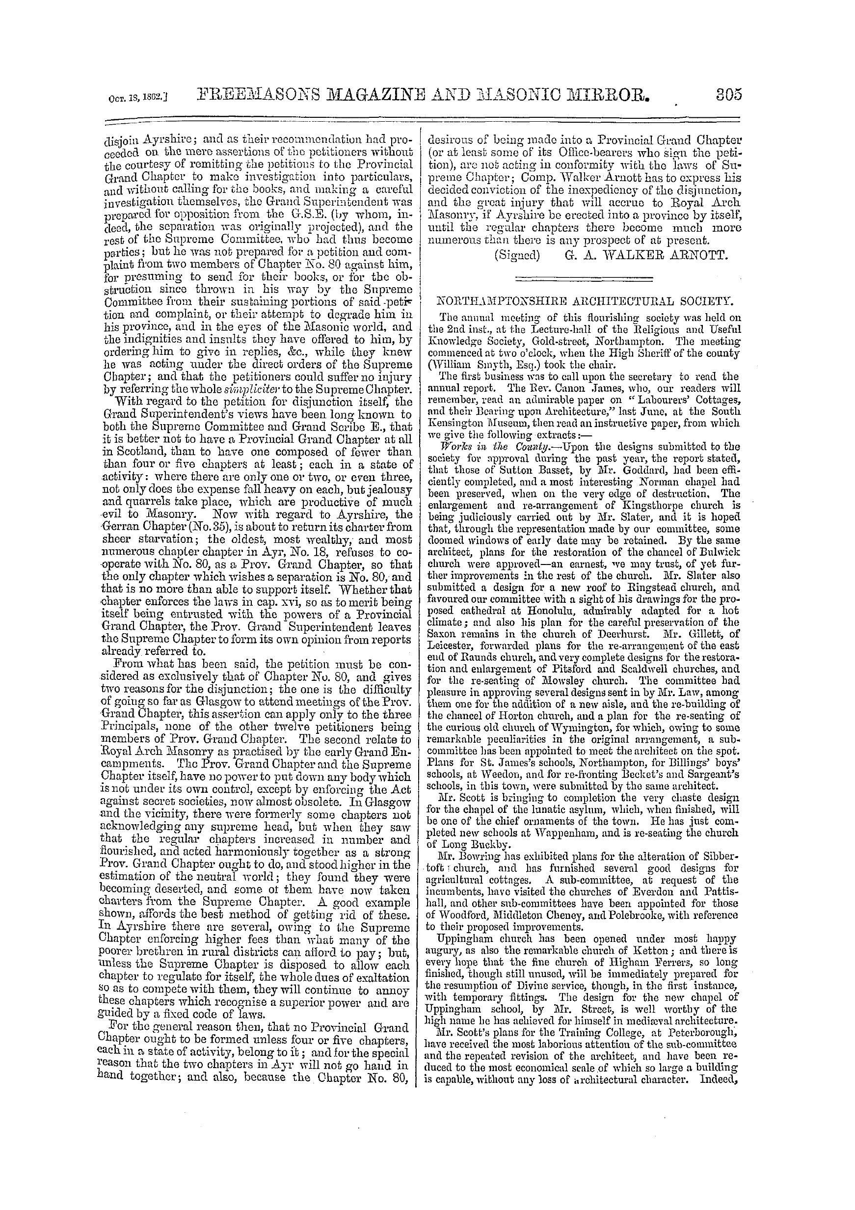 The Freemasons' Monthly Magazine: 1862-10-18 - Scotland.—The Royal Arch Schism.