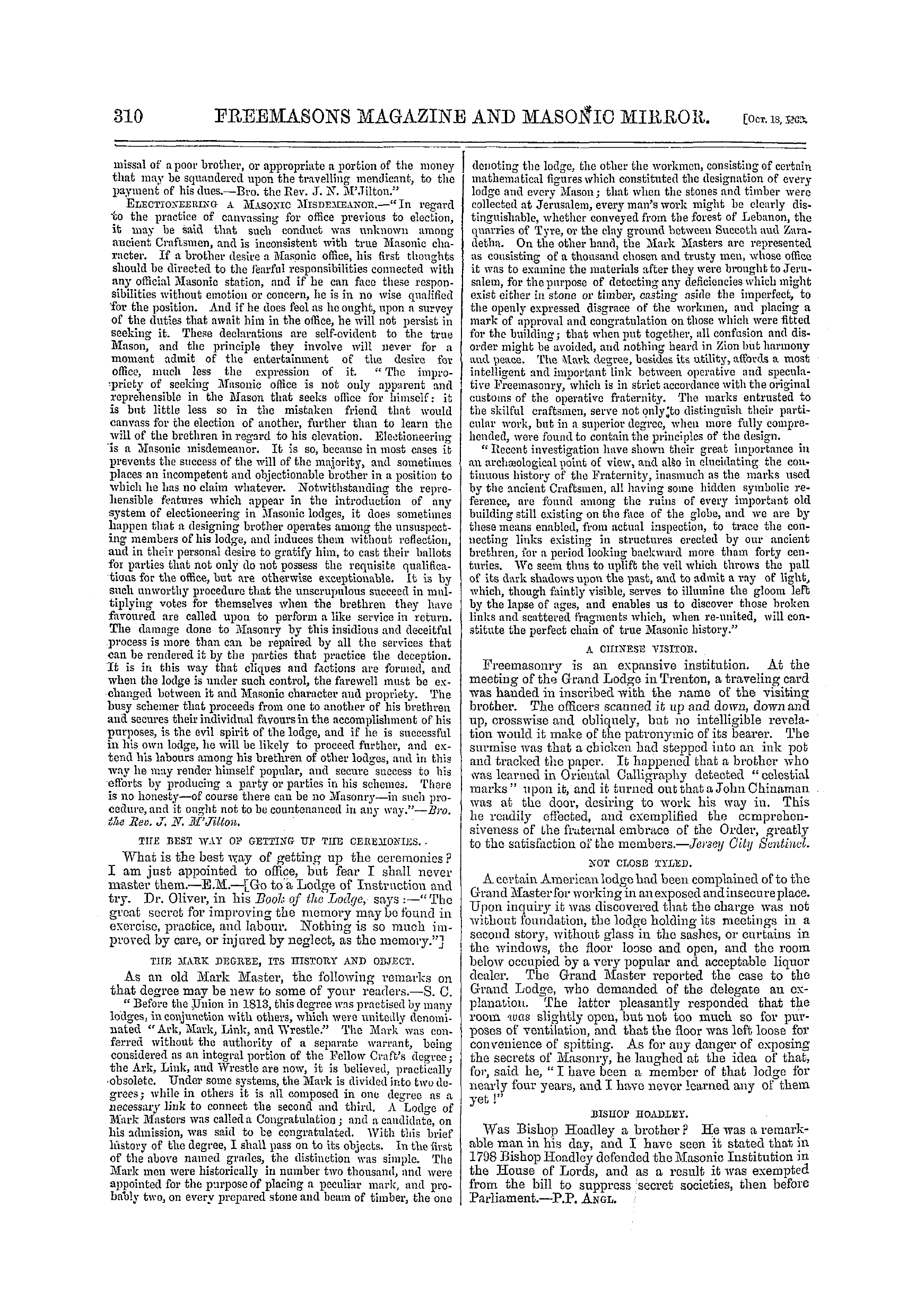 The Freemasons' Monthly Magazine: 1862-10-18: 10