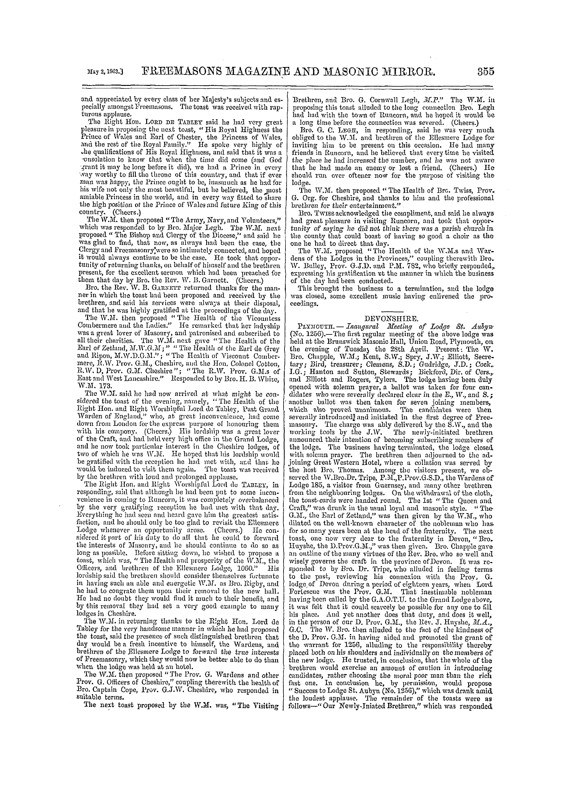 The Freemasons' Monthly Magazine: 1863-05-02: 15