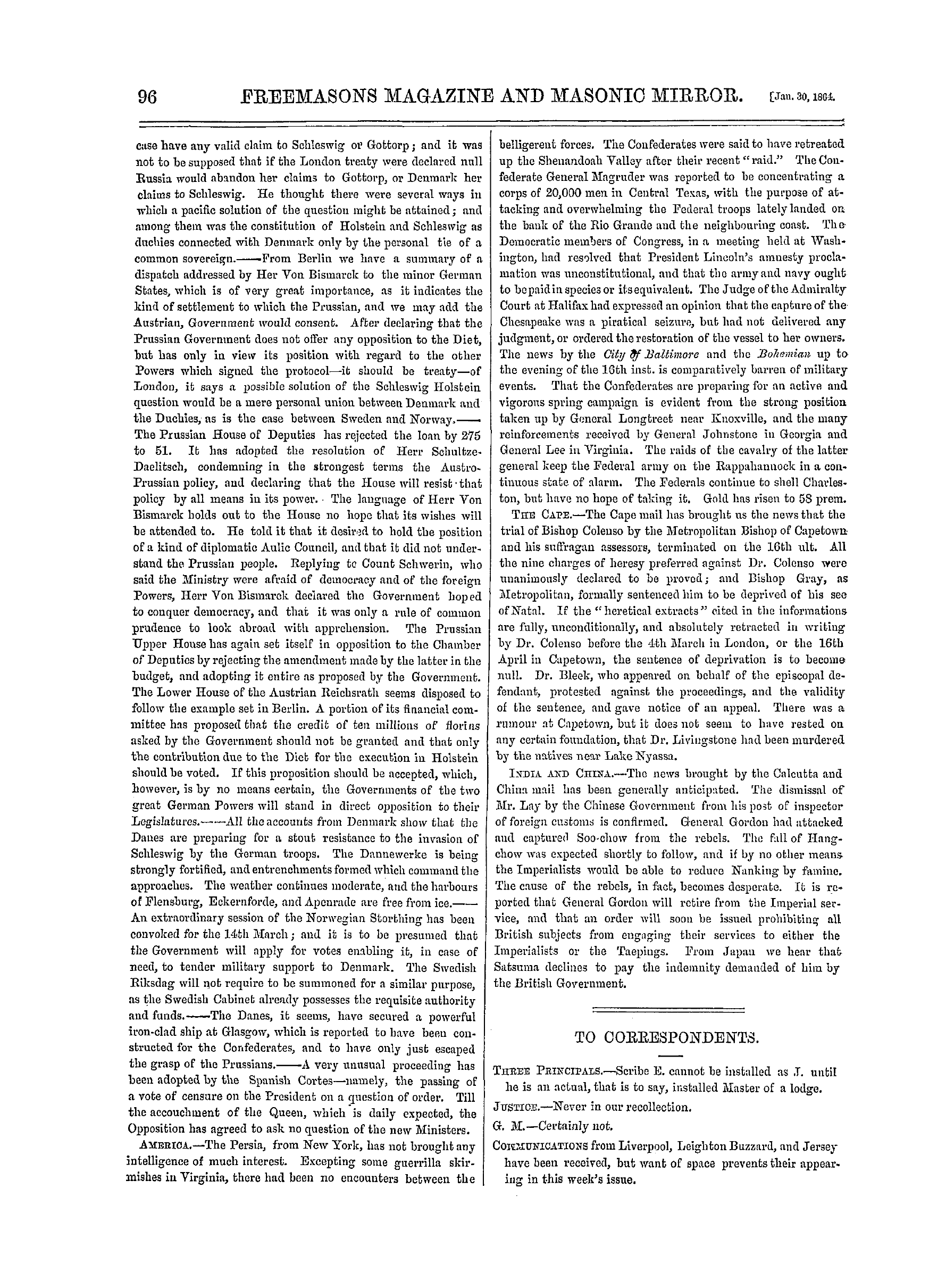 The Freemasons' Monthly Magazine: 1864-01-30: 20