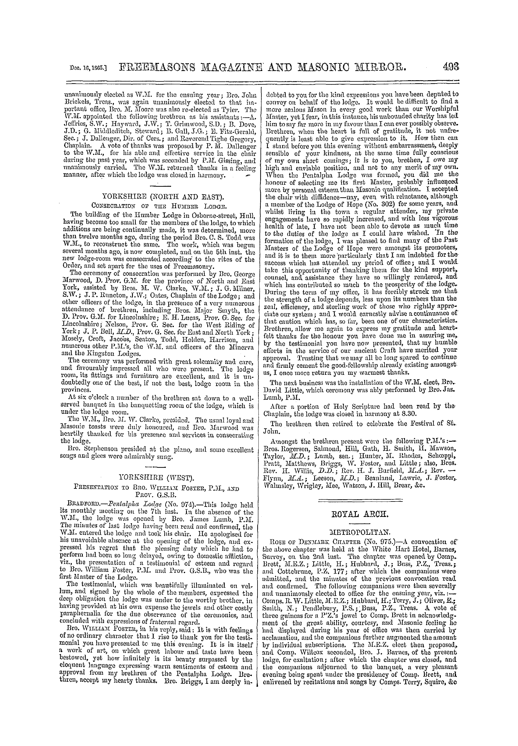 The Freemasons' Monthly Magazine: 1865-12-16 - Royal Arch.