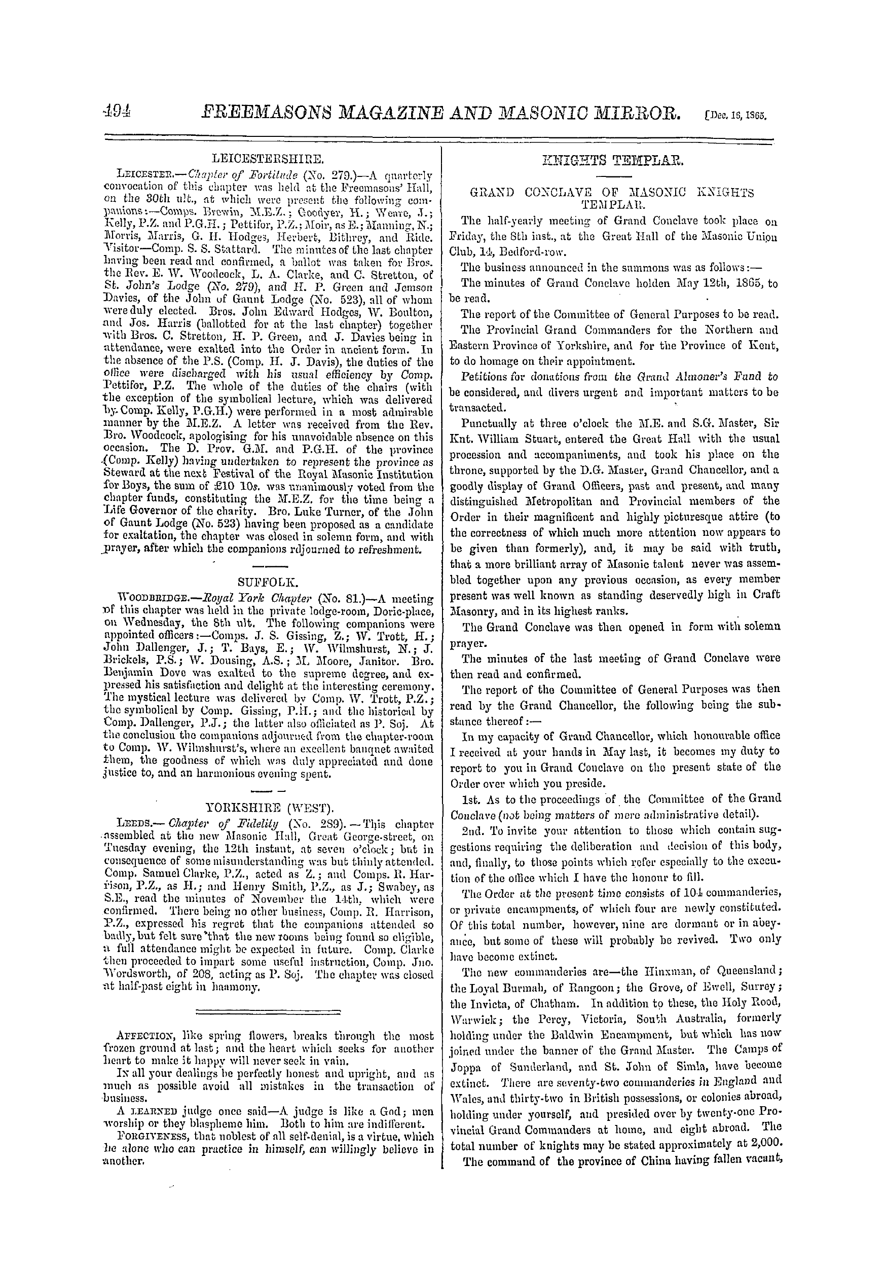 The Freemasons' Monthly Magazine: 1865-12-16: 14