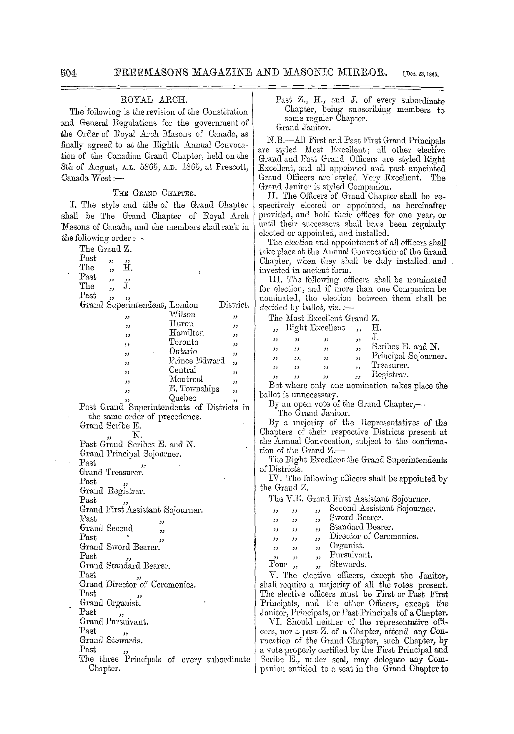 The Freemasons' Monthly Magazine: 1865-12-23: 4