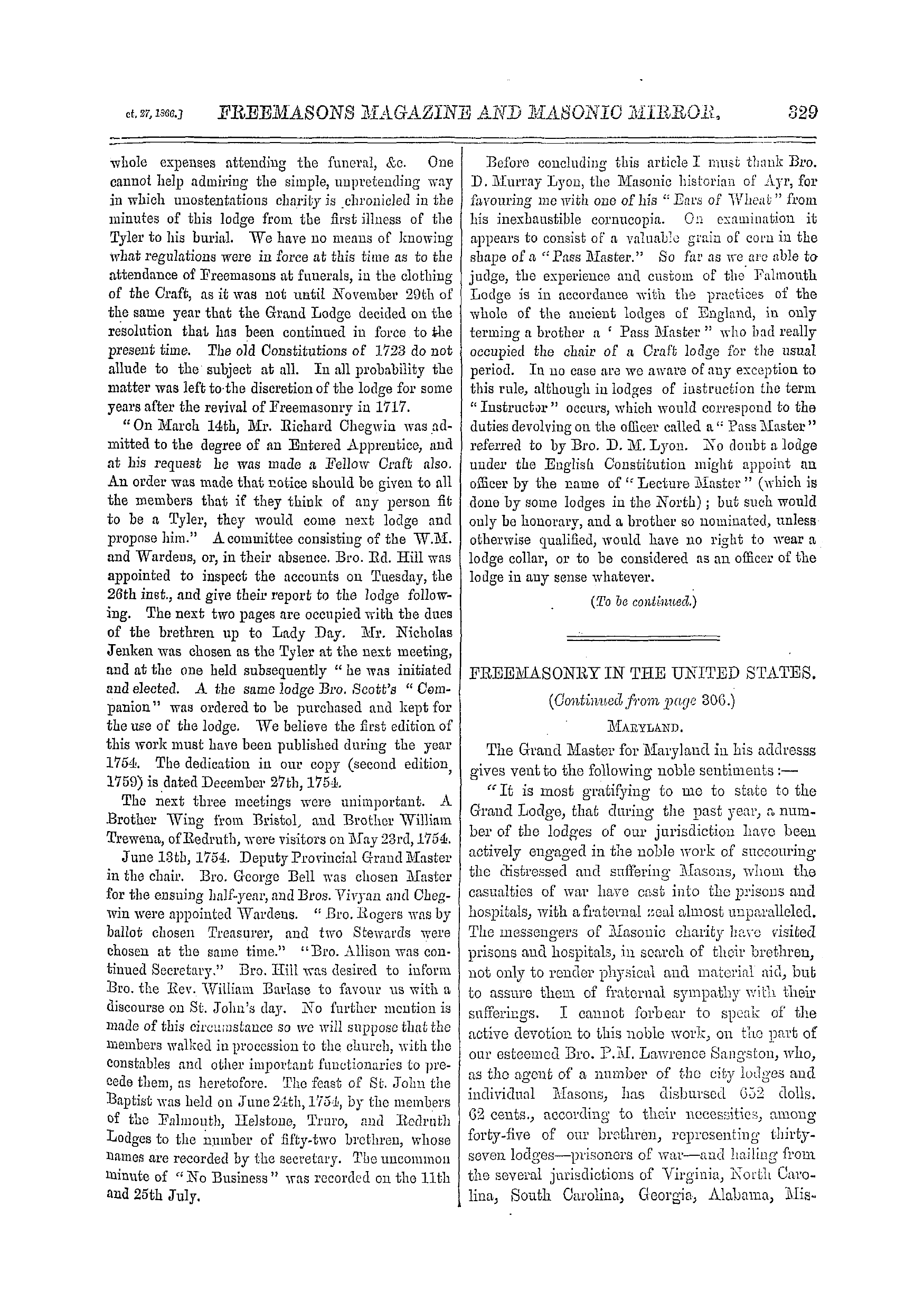 The Freemasons' Monthly Magazine: 1866-10-27: 9