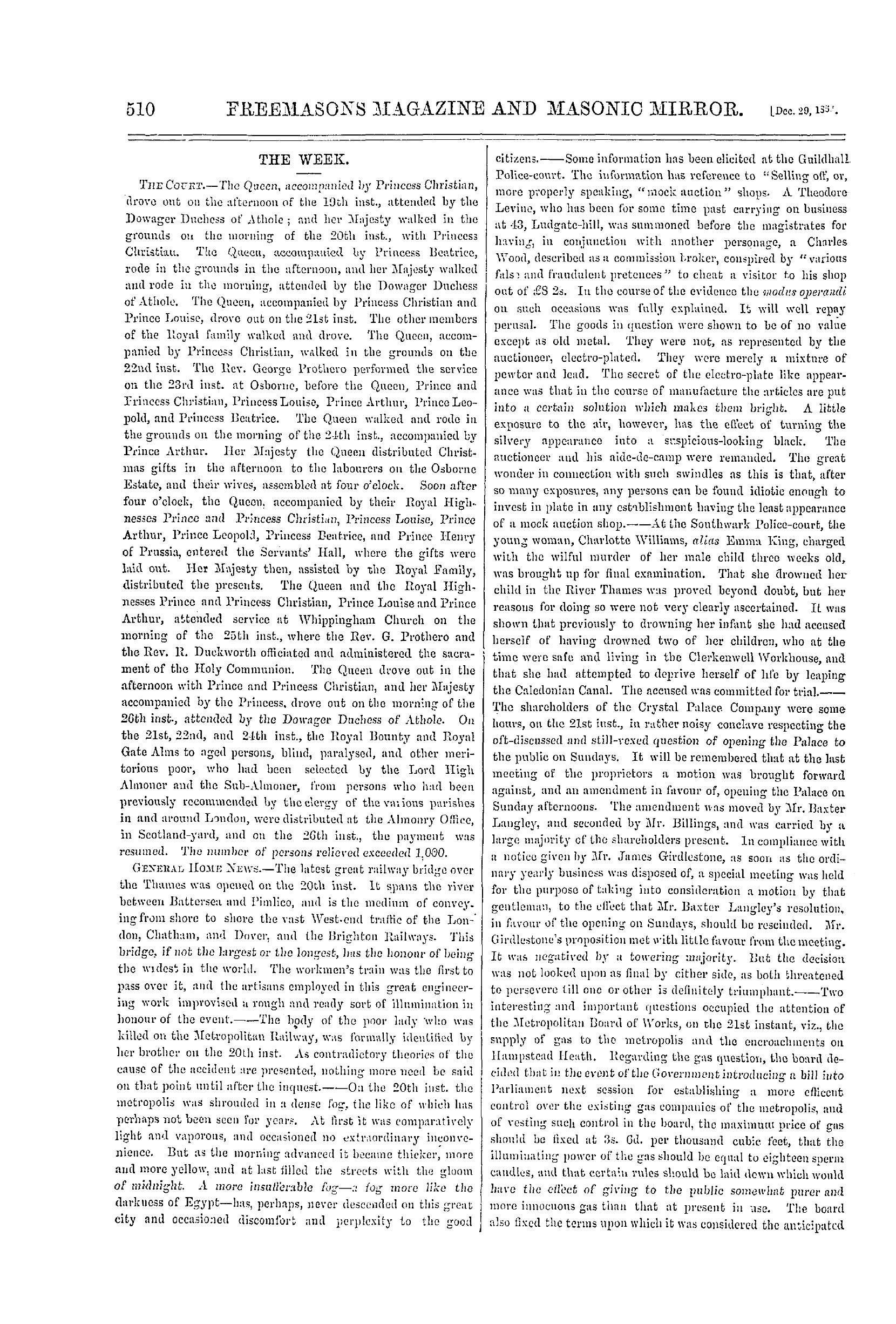 The Freemasons' Monthly Magazine: 1866-12-29: 10