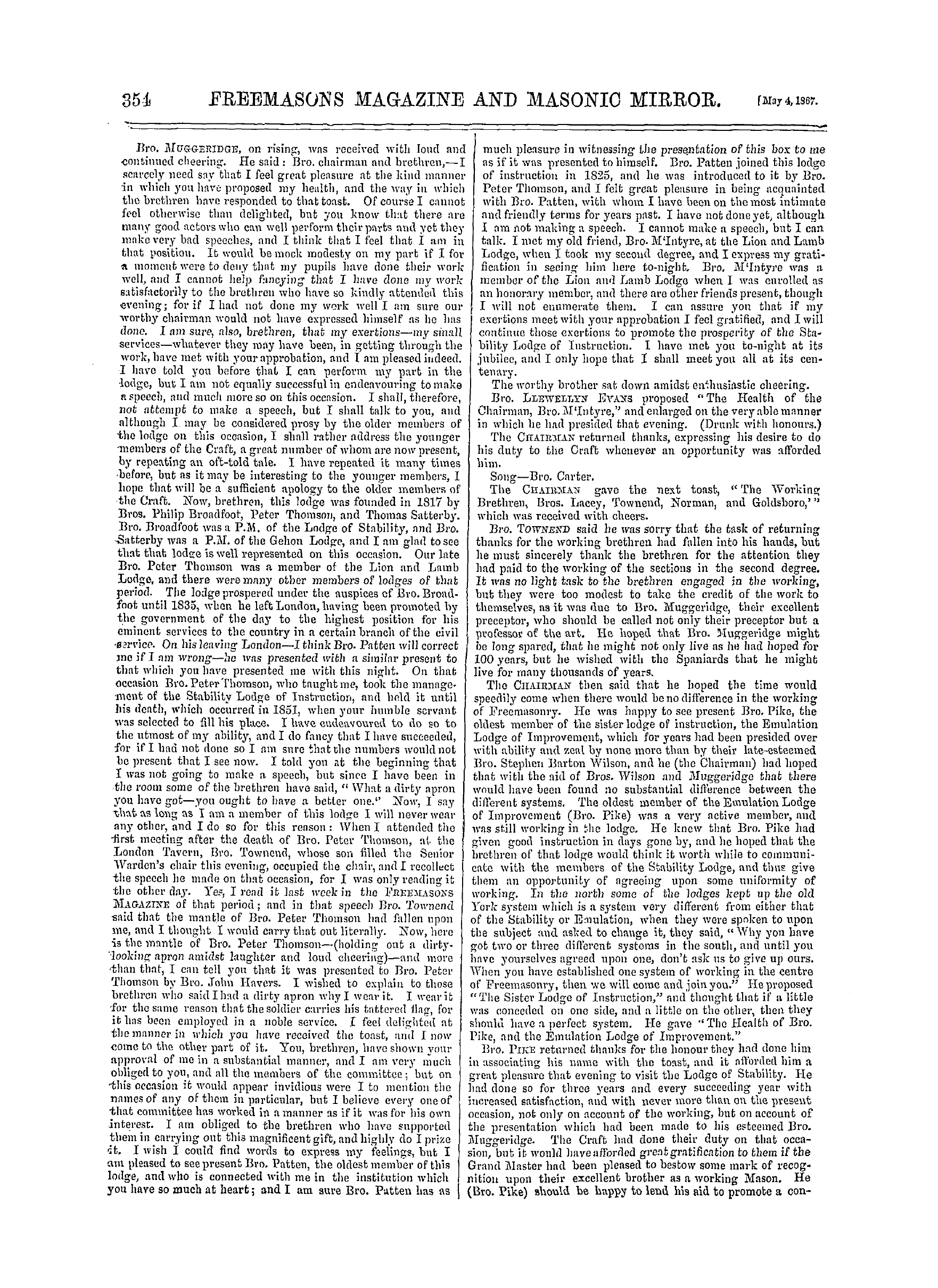 The Freemasons' Monthly Magazine: 1867-05-04 - Metropolitan.