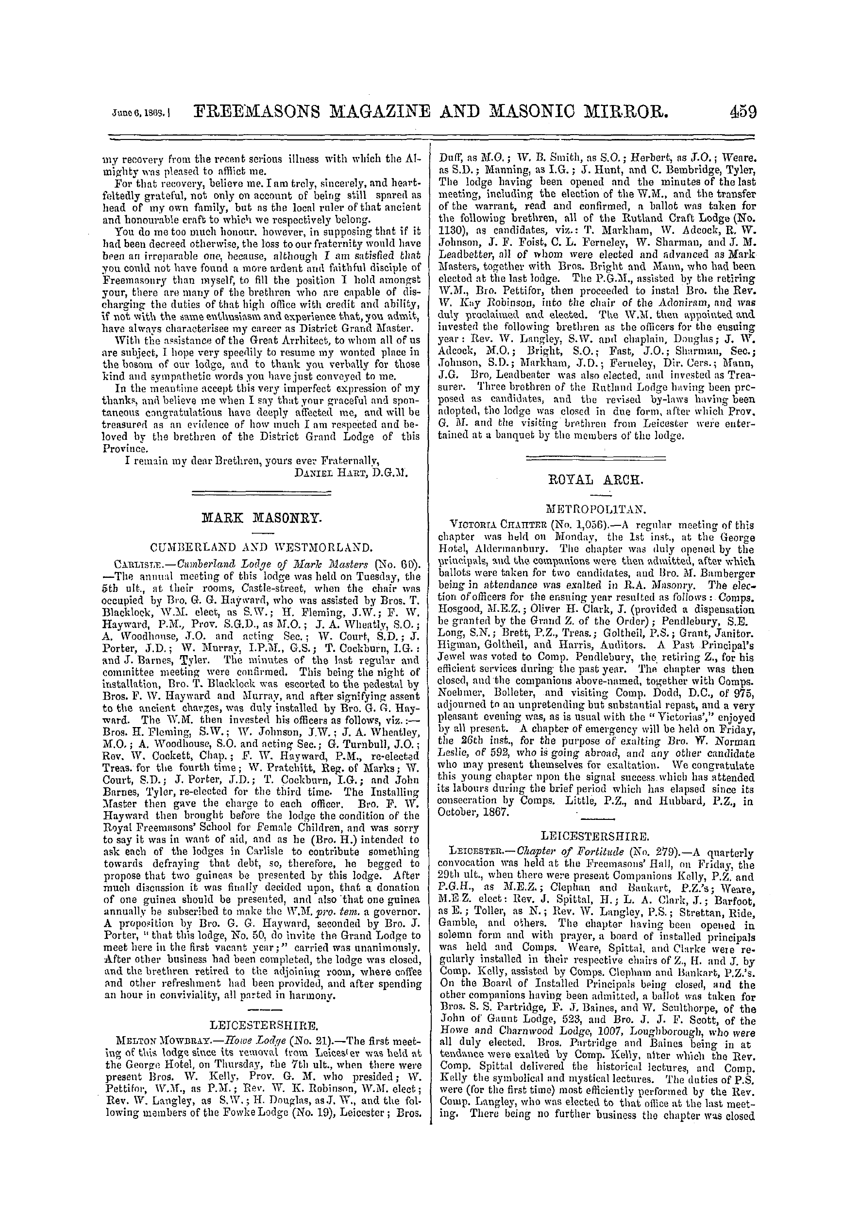 The Freemasons' Monthly Magazine: 1868-06-06 - Royal Arch.