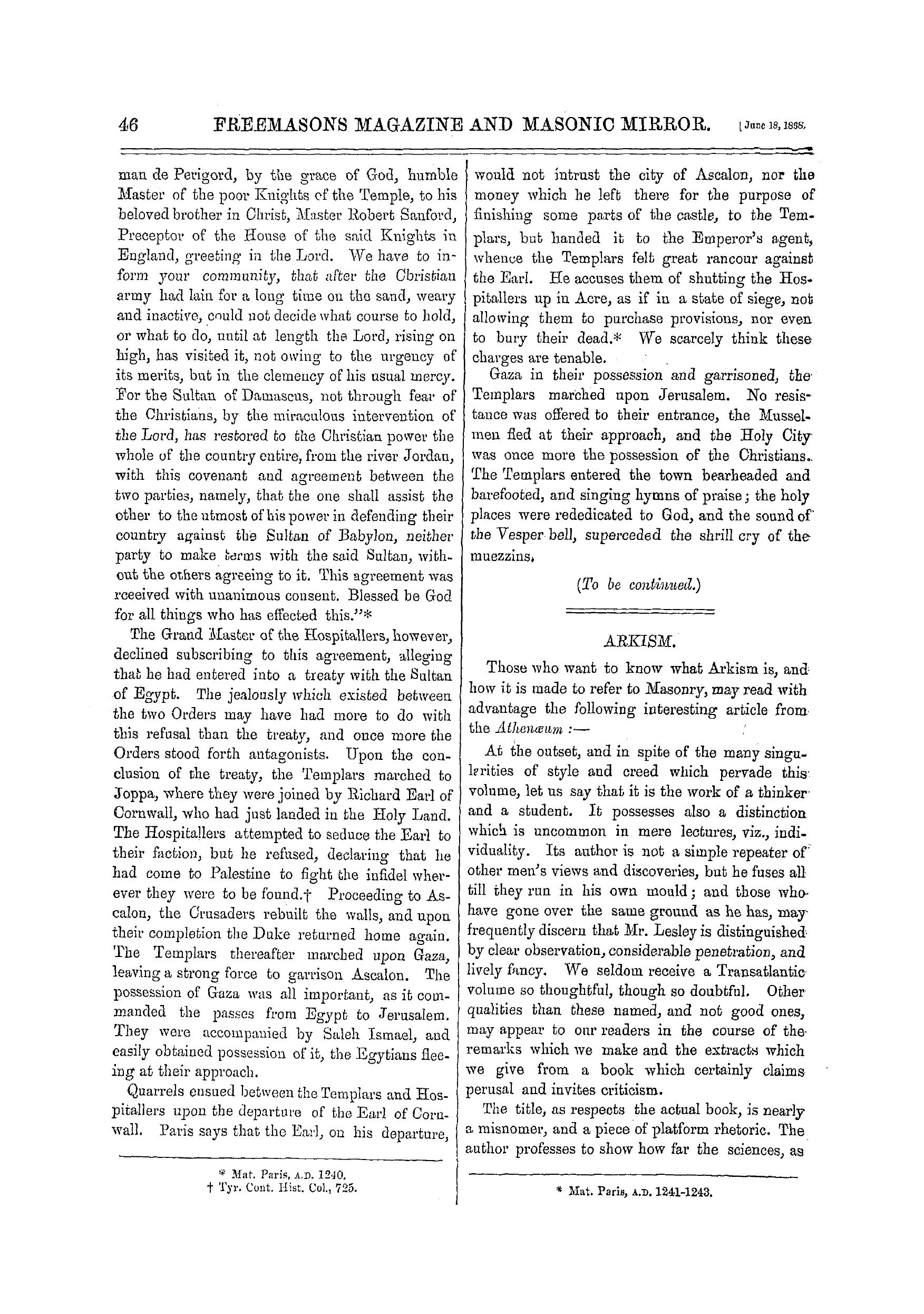 The Freemasons' Monthly Magazine: 1868-07-18: 6