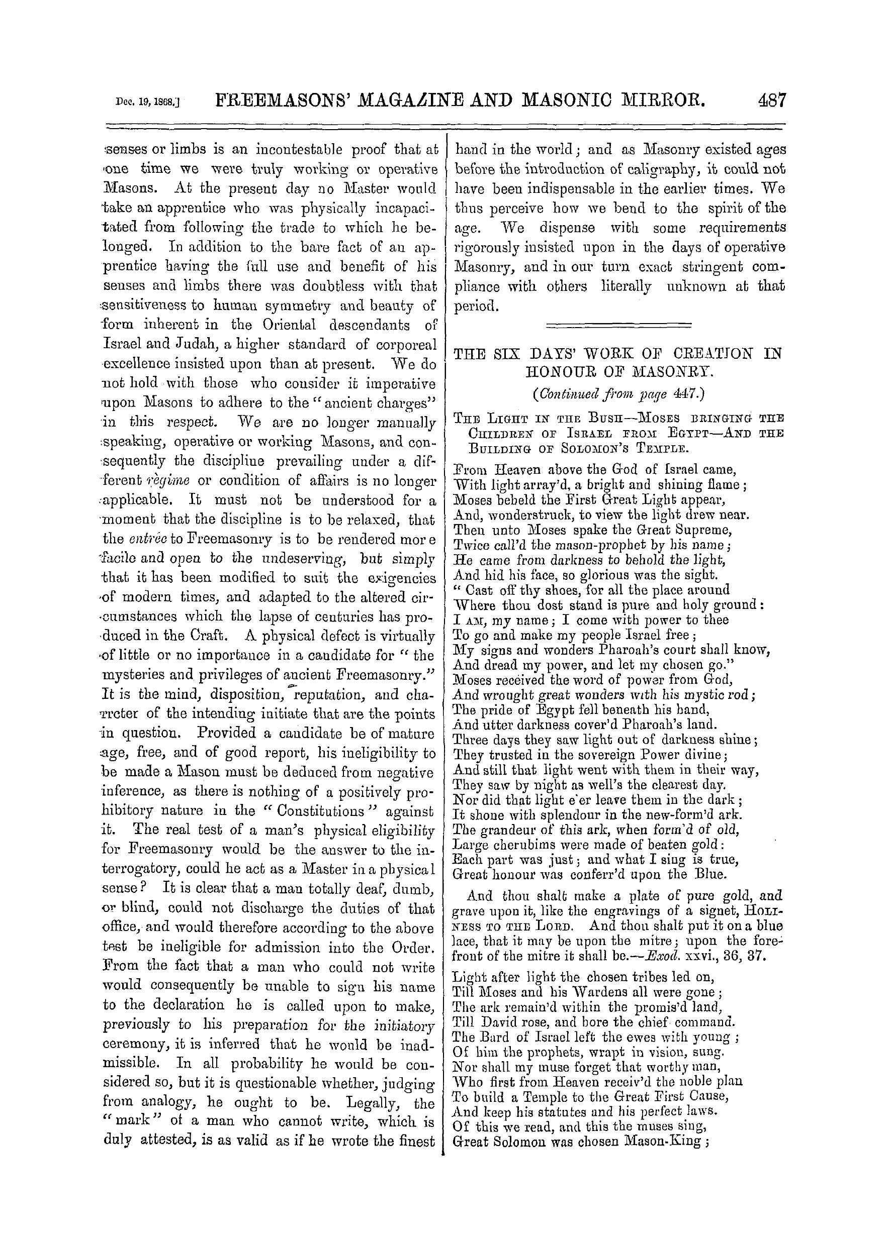 The Freemasons' Monthly Magazine: 1868-12-19 - Masonic Discipline.—Iii.