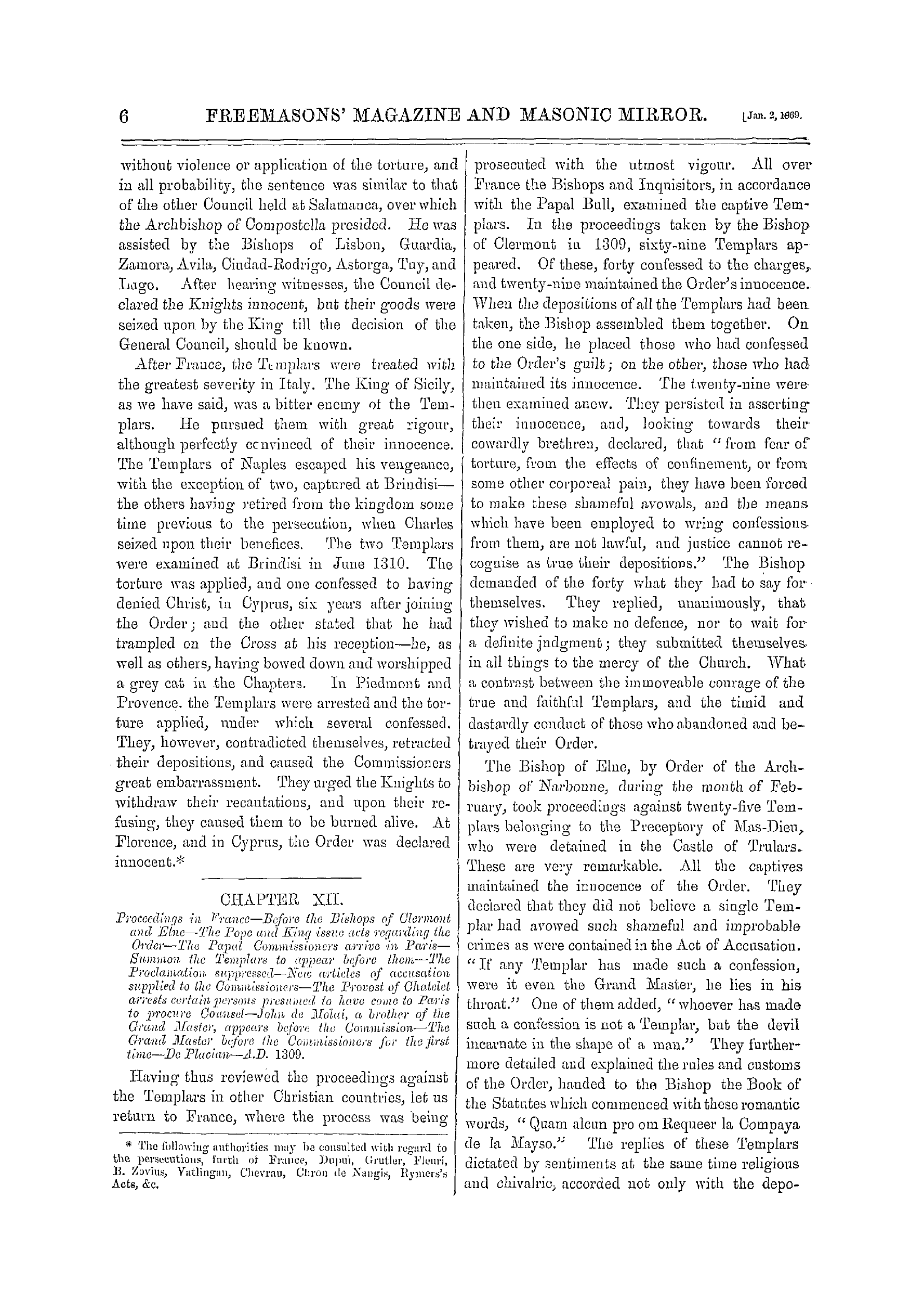 The Freemasons' Monthly Magazine: 1869-01-02 - Chapter Xii.