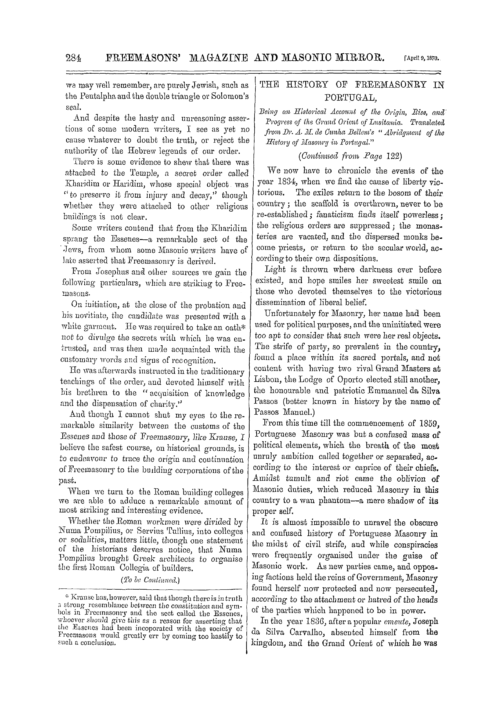 The Freemasons' Monthly Magazine: 1870-04-09 - Illustrations Of The History Of The Craft.—No. 3.