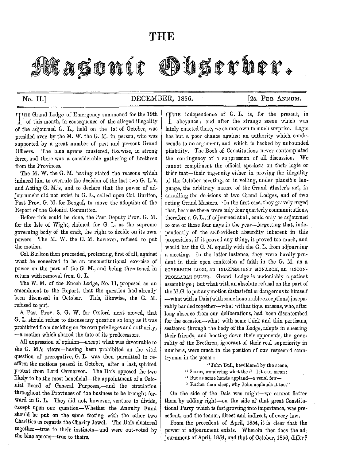 The Masonic Observer