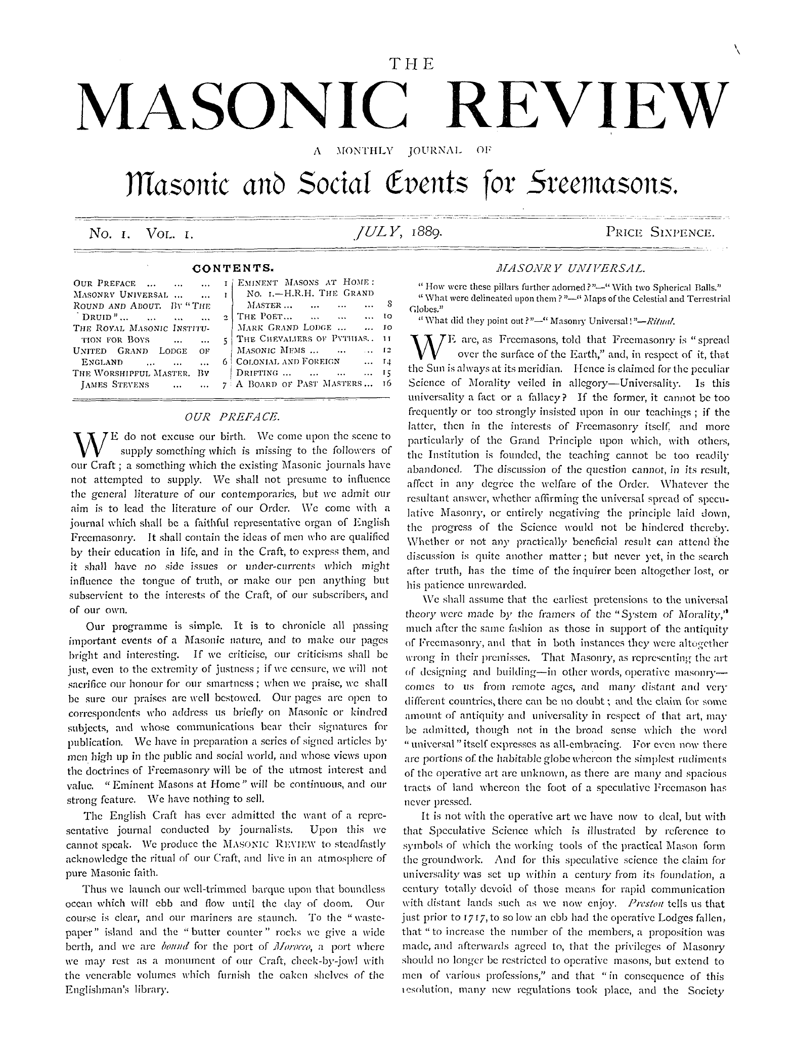 The Masonic Review: 1889-07-01: 1