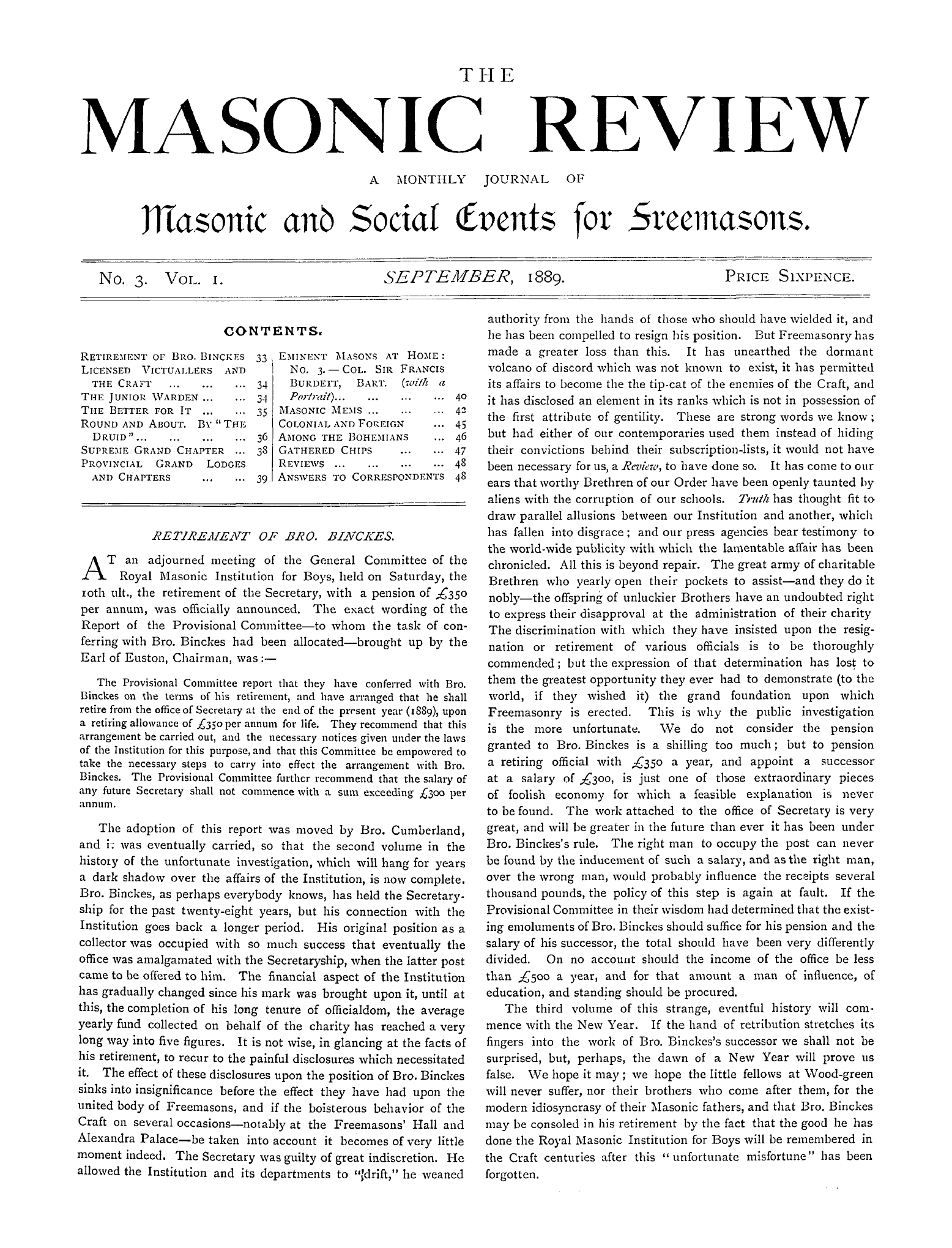 The Masonic Review: 1889-09-01: 1