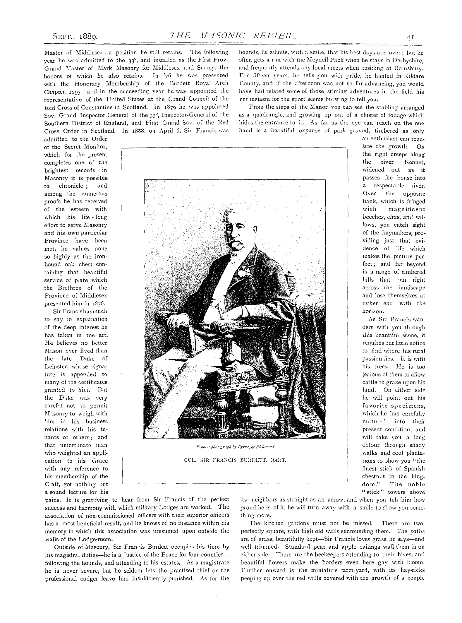 The Masonic Review: 1889-09-01 - Eminent Masons At Home.