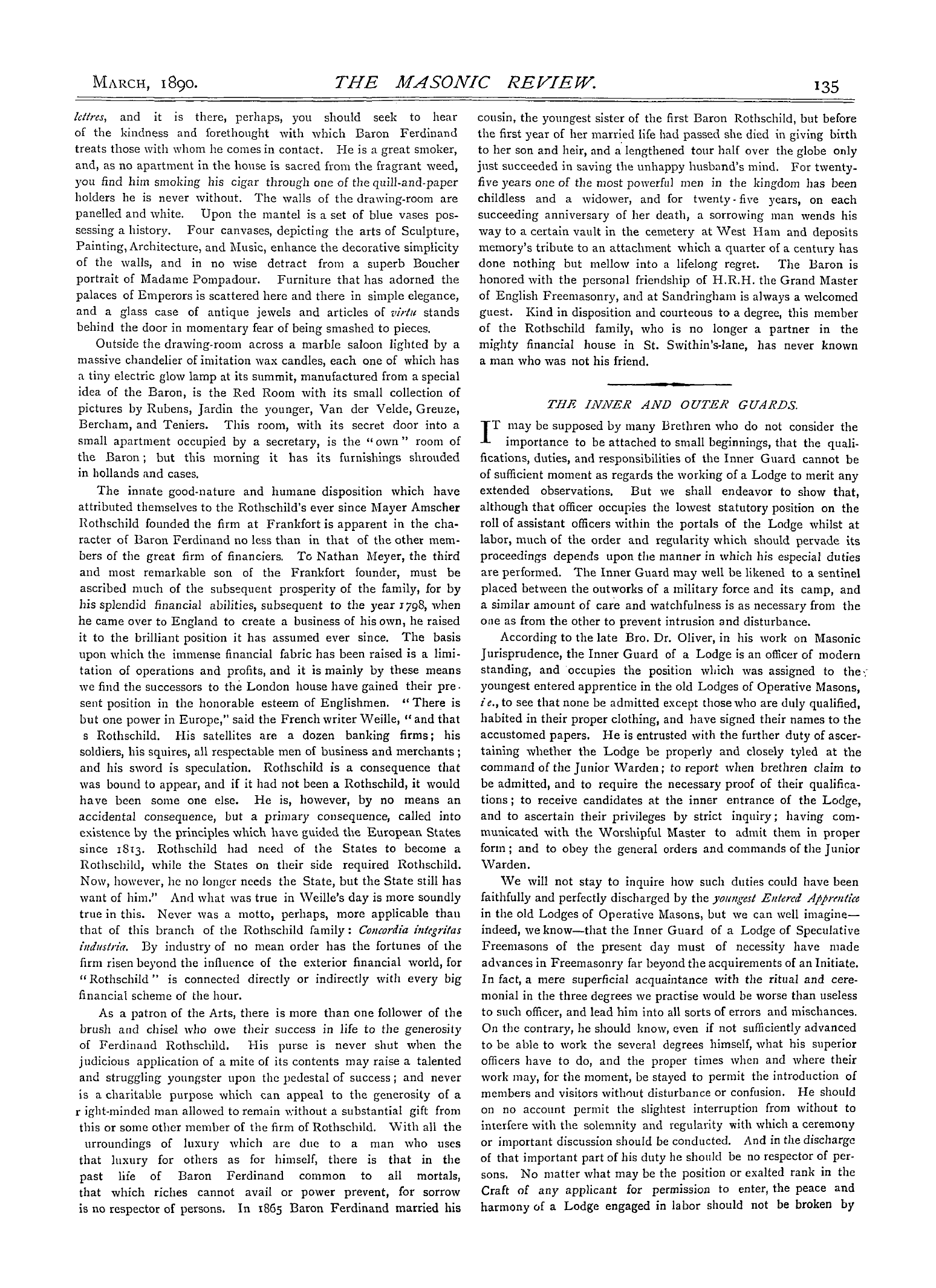 The Masonic Review: 1890-03-01 - The Inner And Outer Guards.