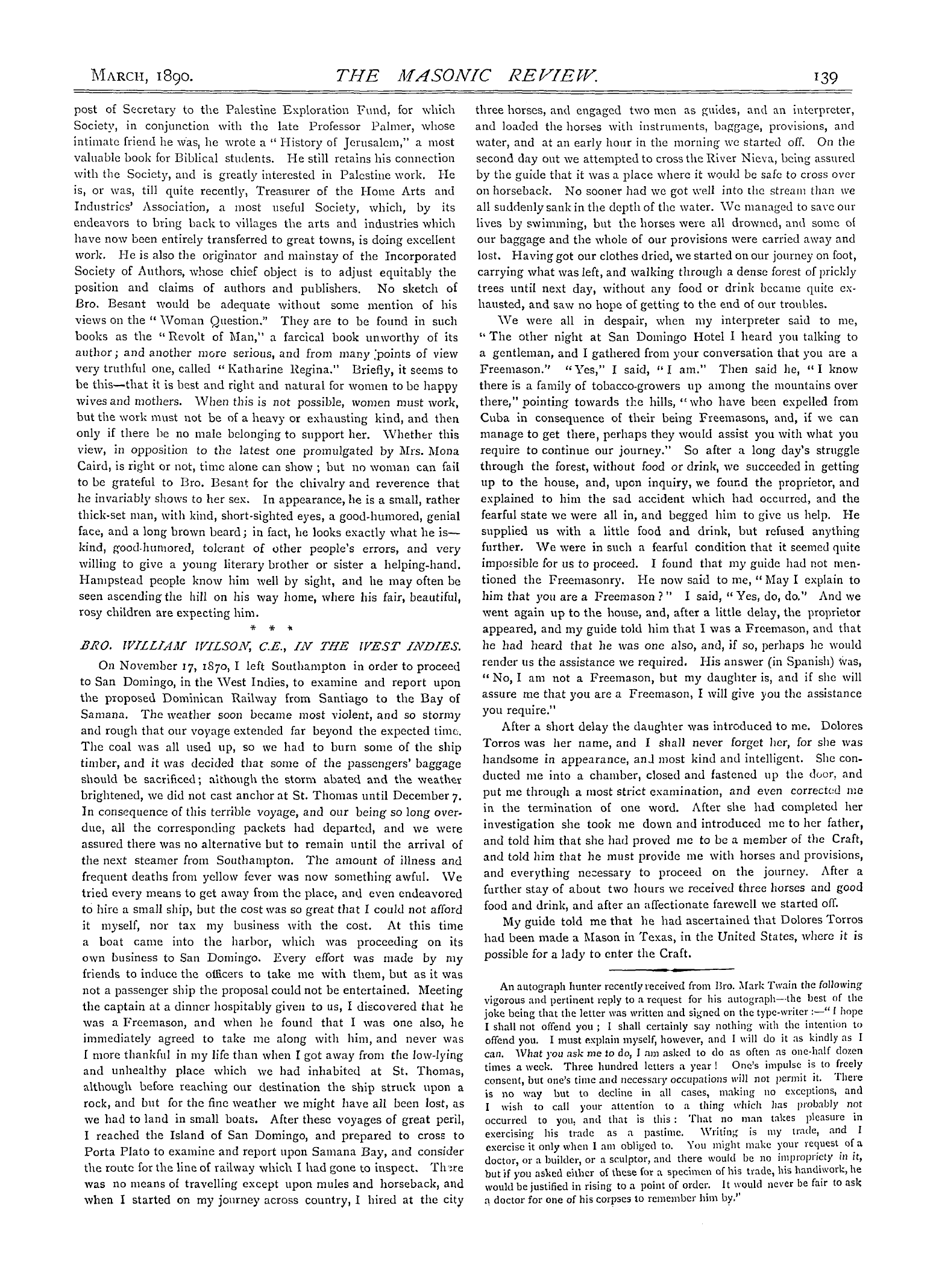 The Masonic Review: 1890-03-01 - Facts And Fancies.