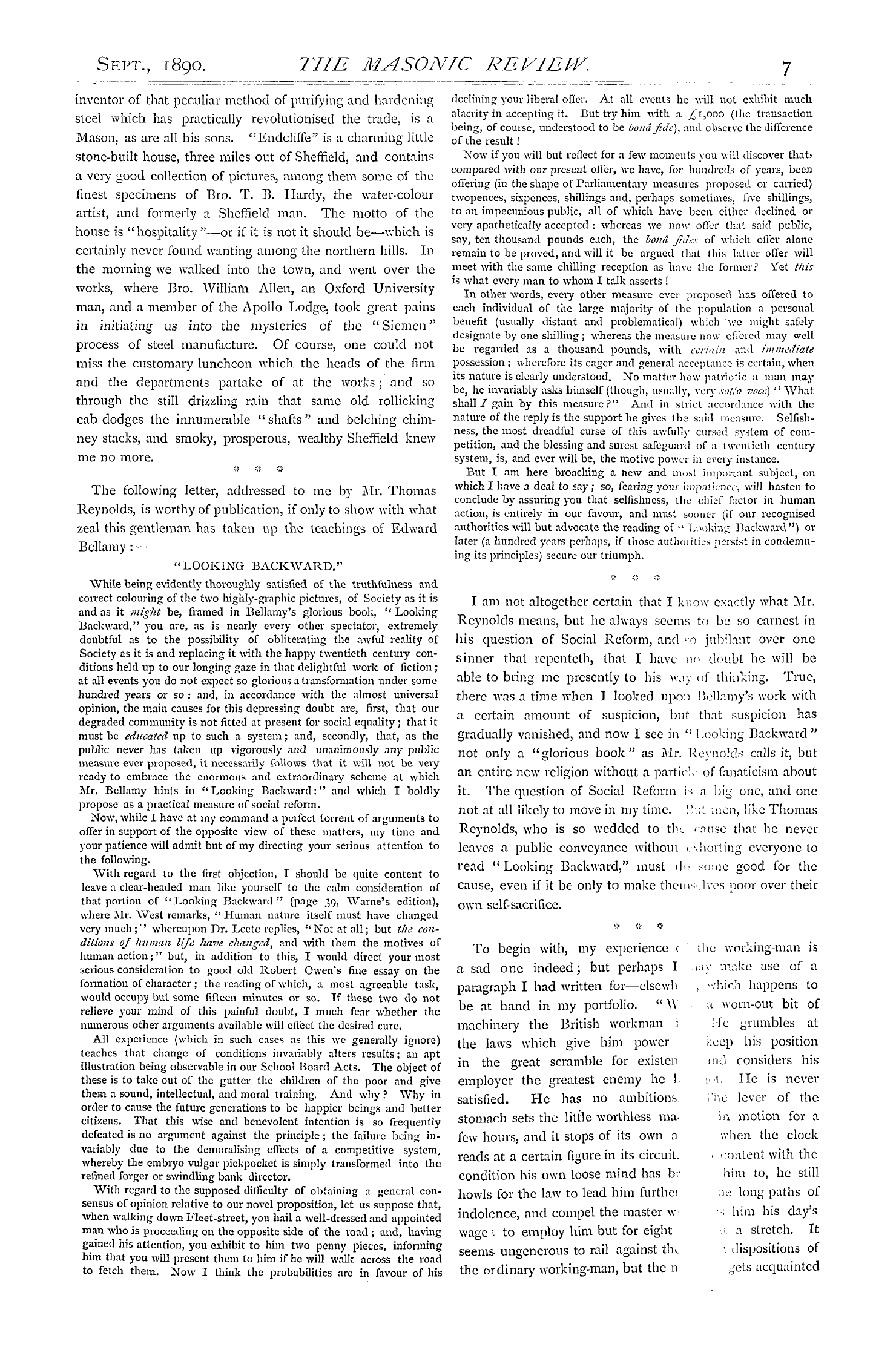 The Masonic Review: 1890-09-01 - Round And About.