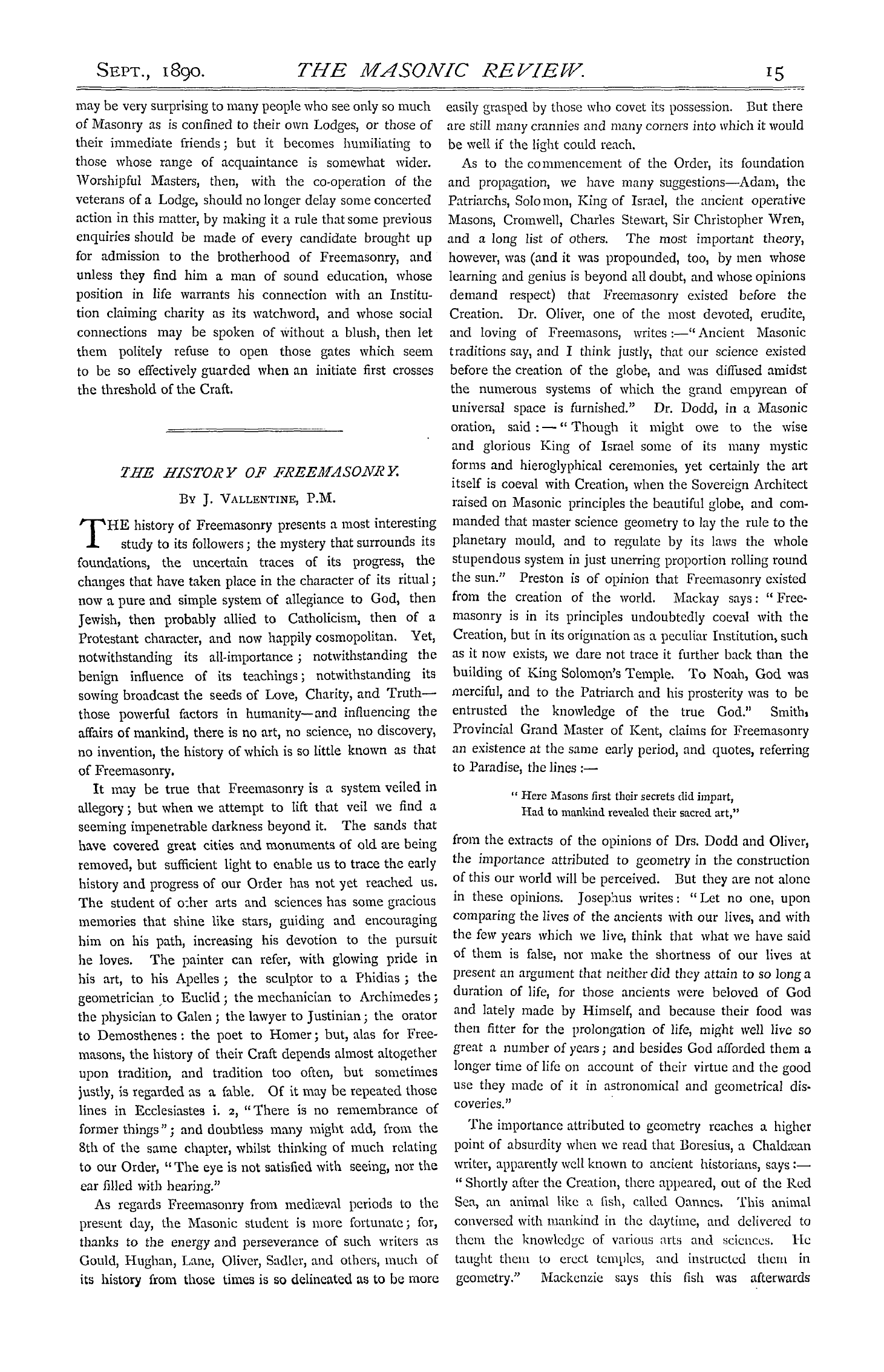 The Masonic Review: 1890-09-01 - The Session.