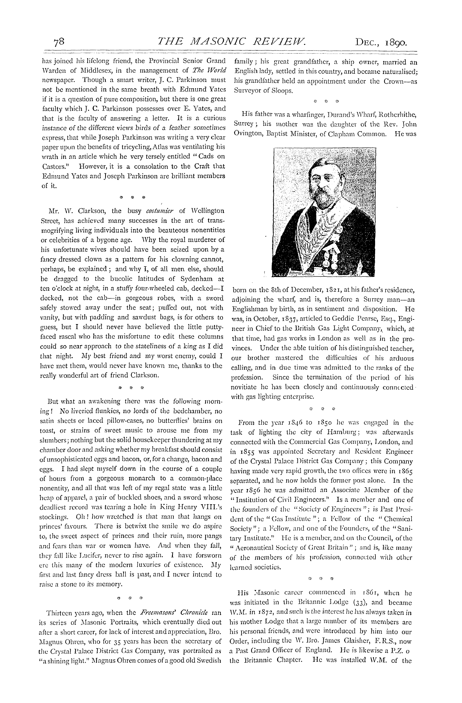 The Masonic Review: 1890-12-01 - Round And About.