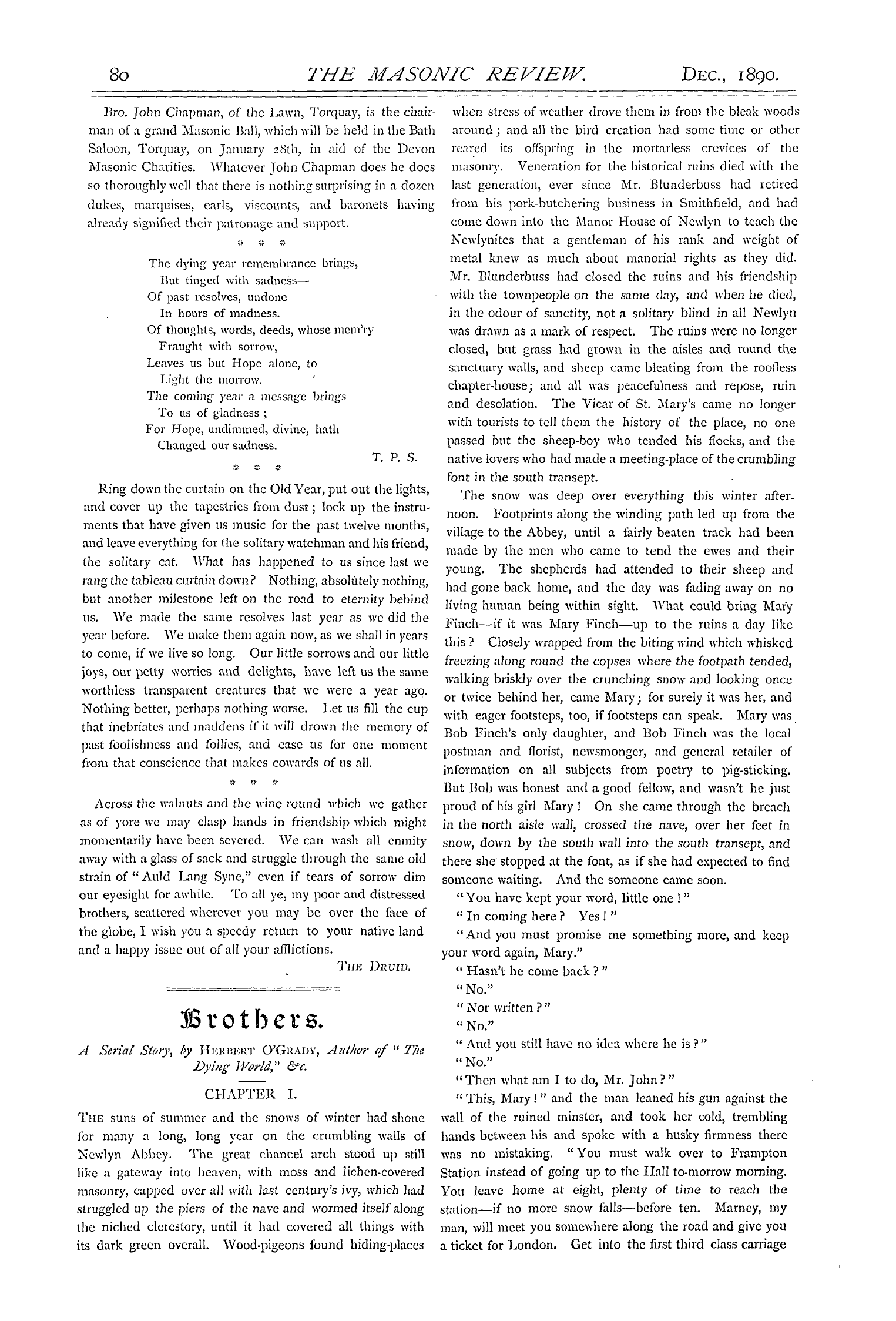 The Masonic Review: 1890-12-01 - Round And About.