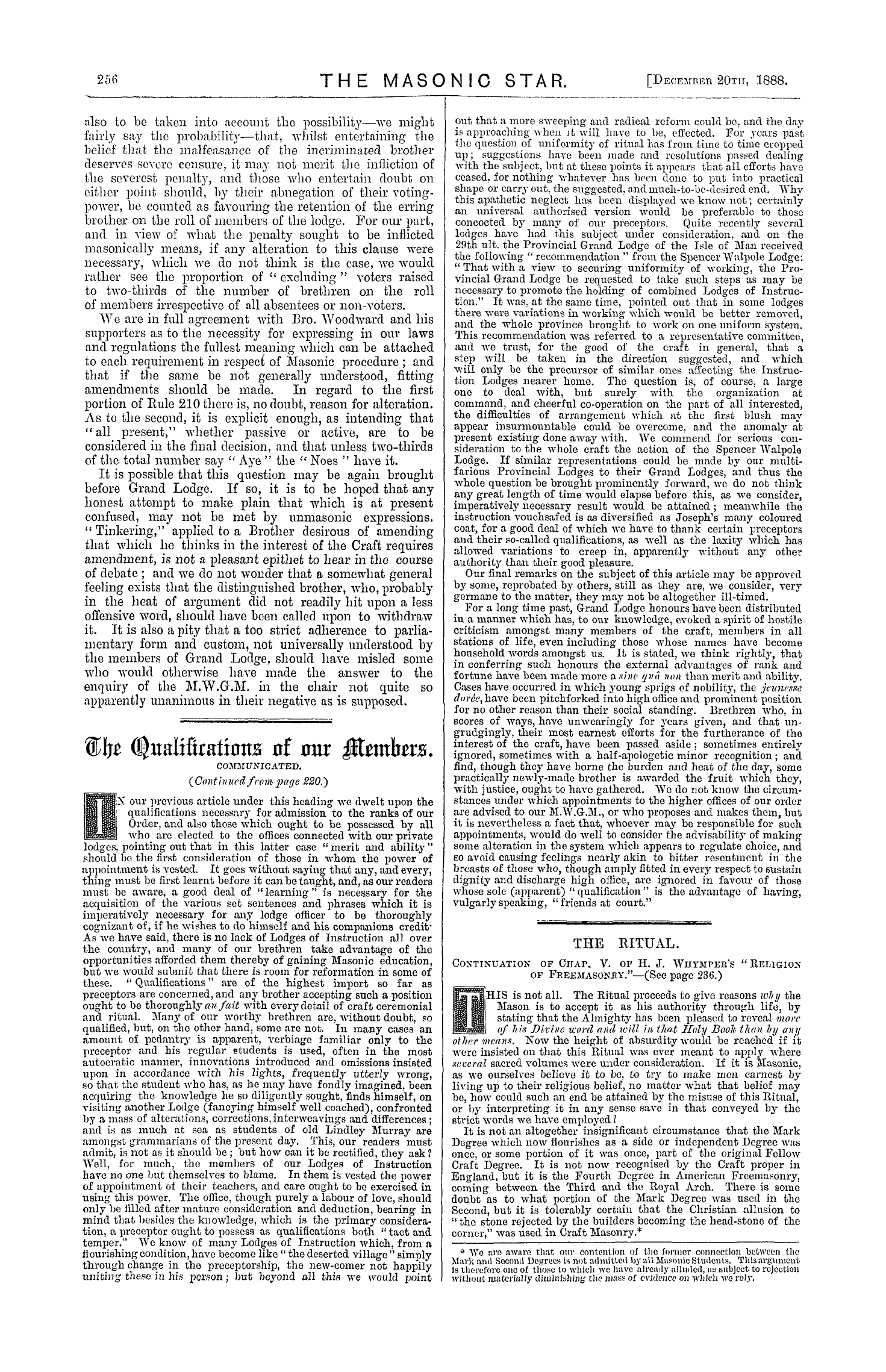 The Masonic Star: 1888-12-20 - Rule 210- Exclusion.