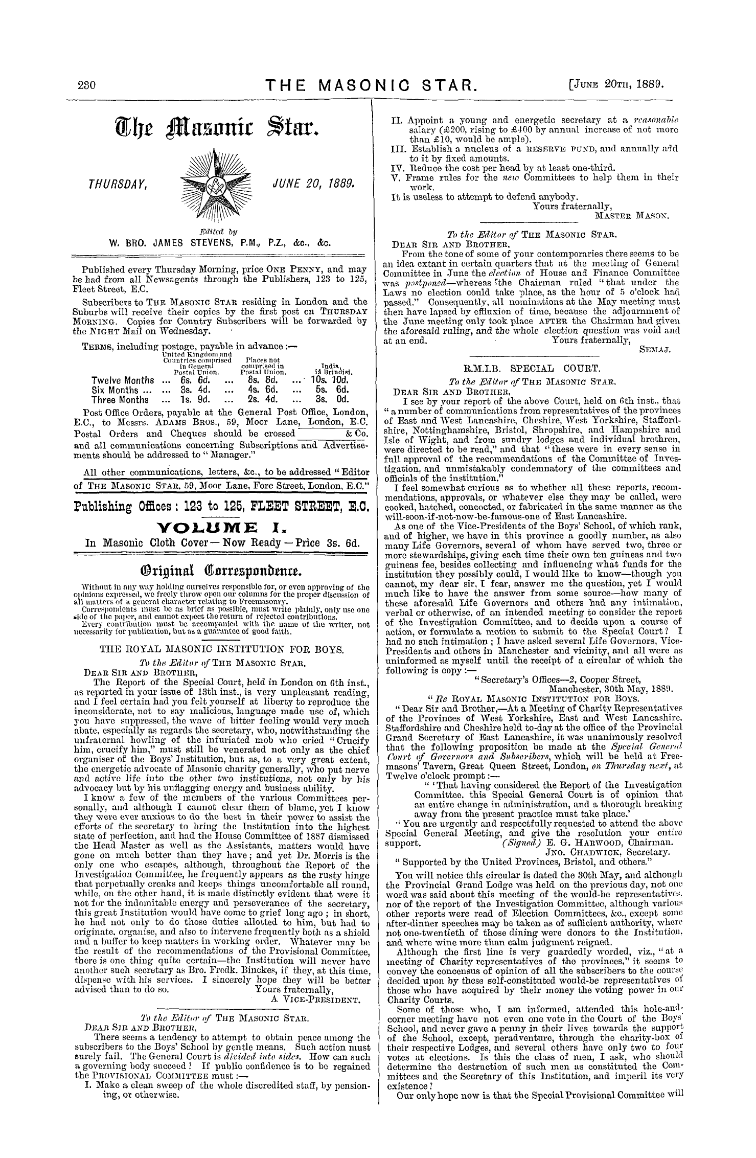 The Masonic Star: 1889-06-20: 4