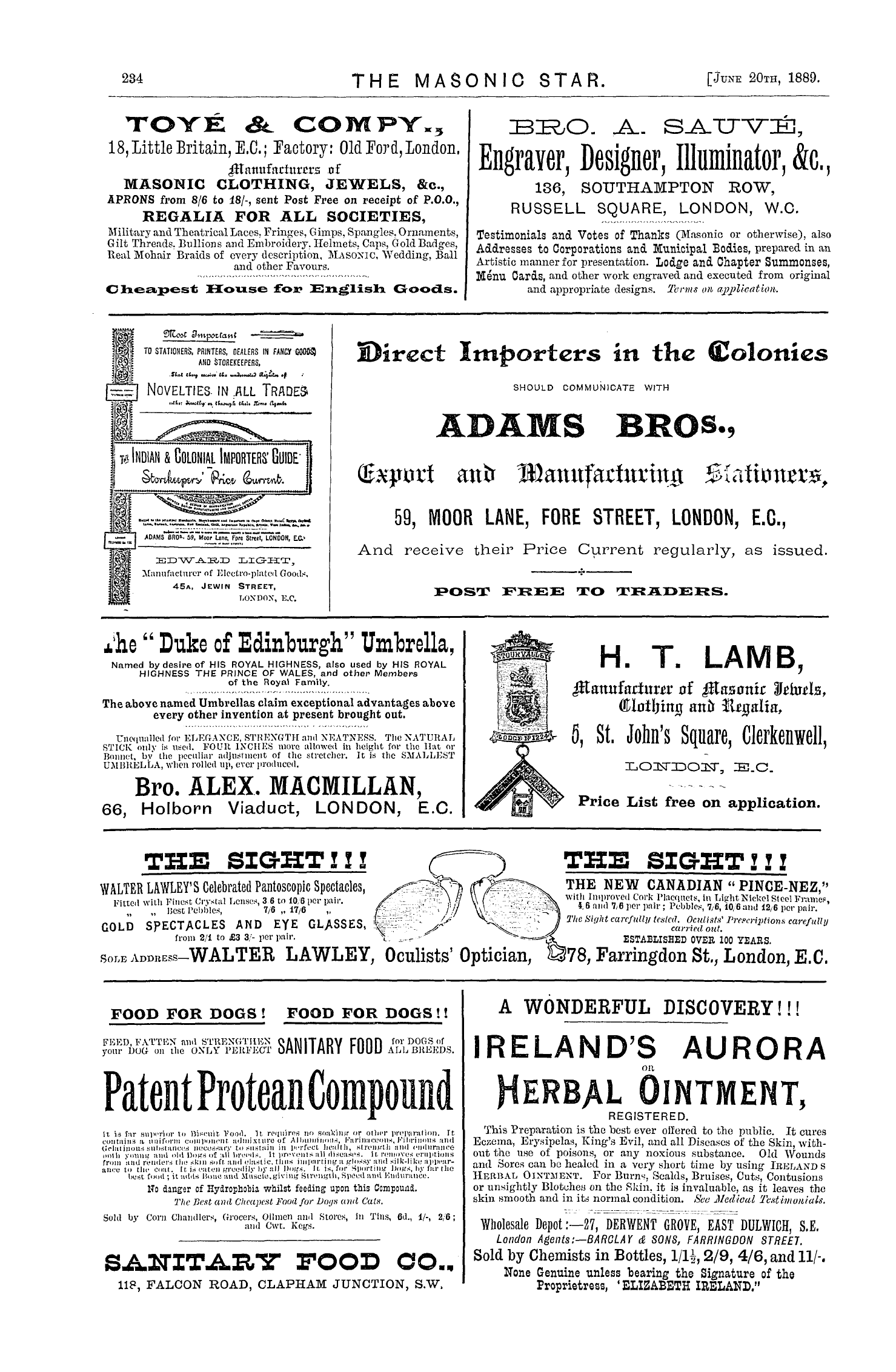 The Masonic Star: 1889-06-20 - Ad00800