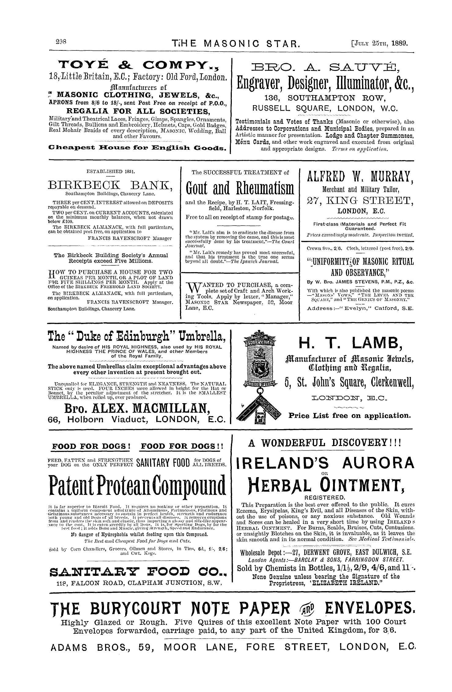 The Masonic Star: 1889-07-25: 8