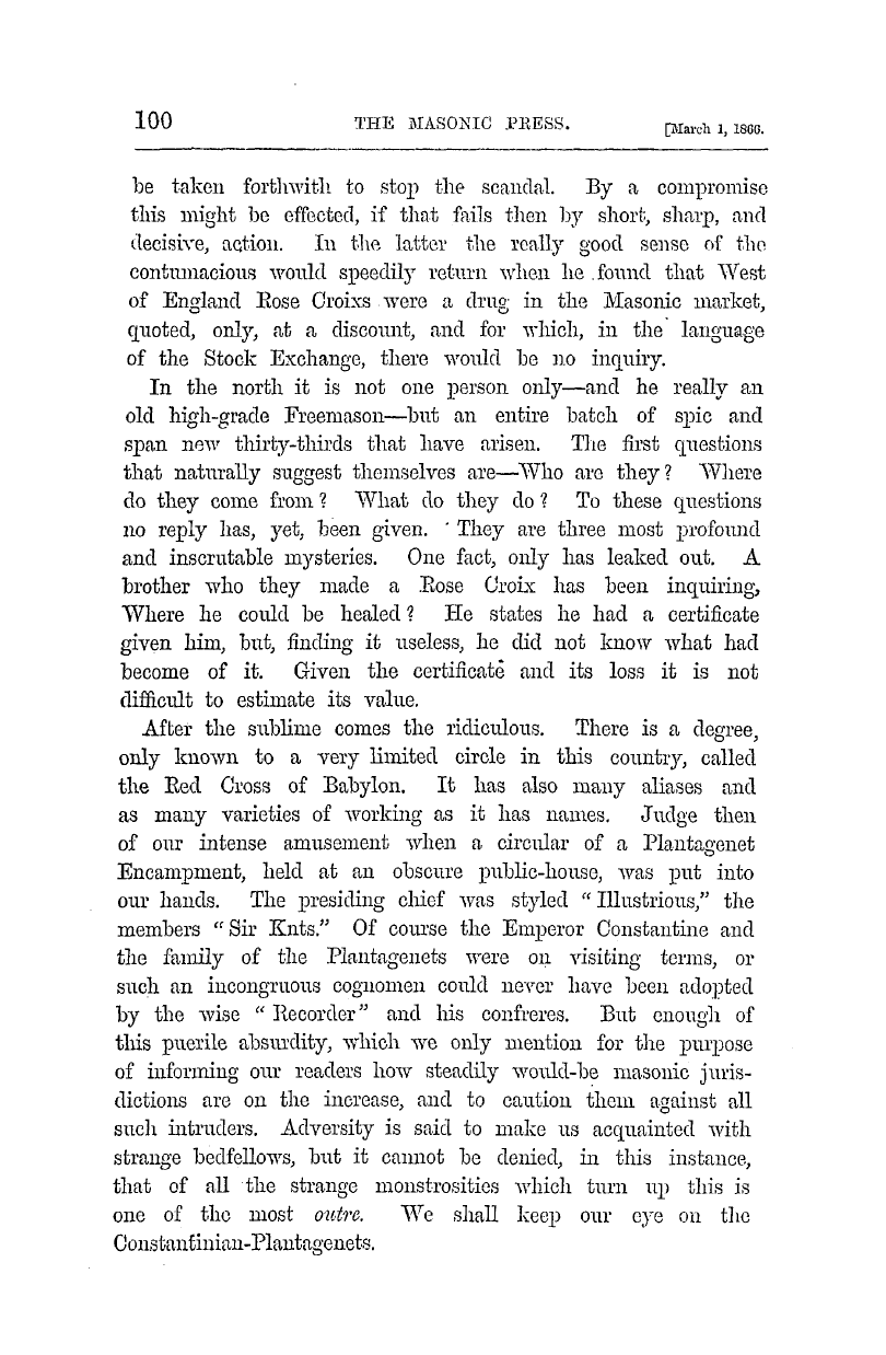 The Masonic Press: 1866-03-01 - Masonic Interlopers.