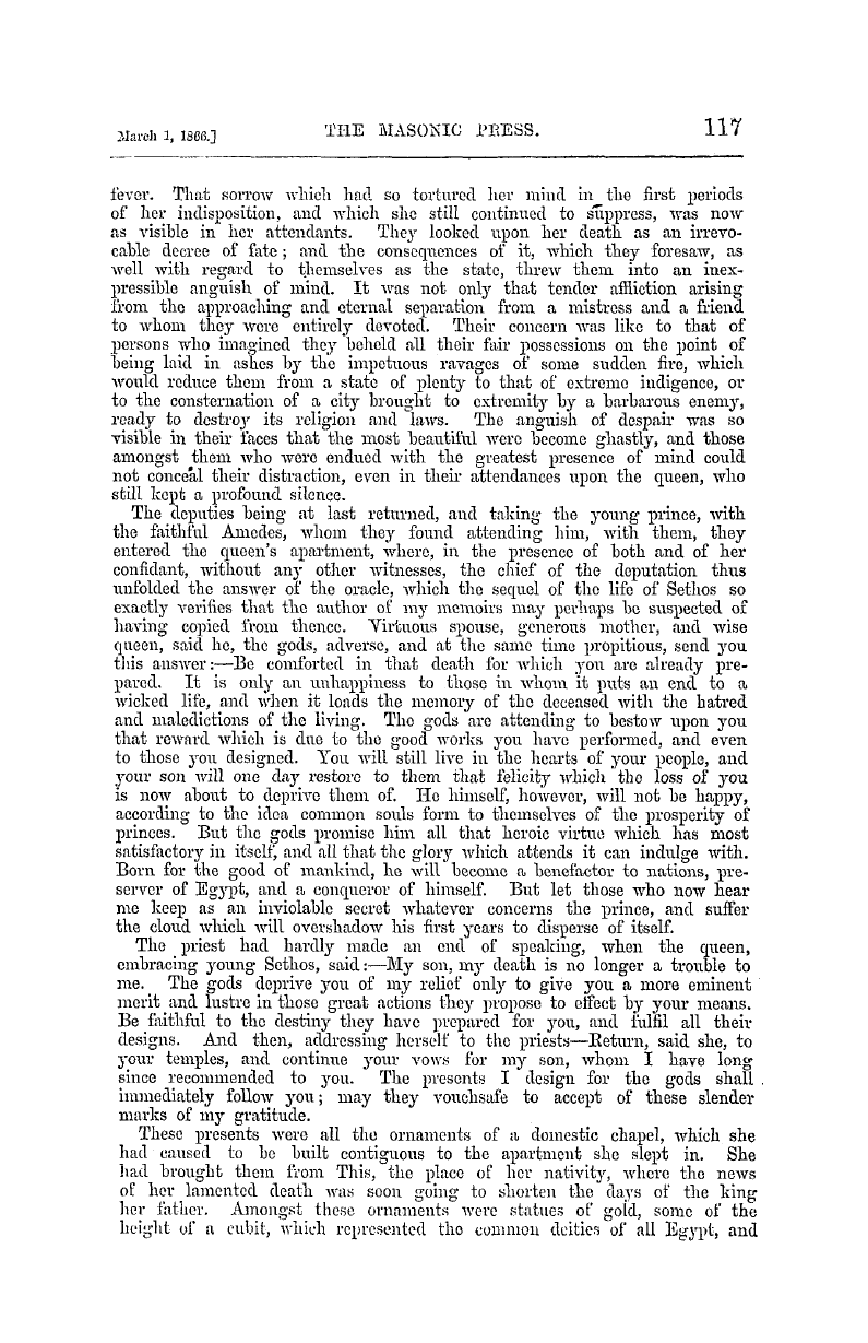 The Masonic Press: 1866-03-01 - Reprint Of Scarce, Or Curious, Books On Freemasonry. "The Life Of Sethos."