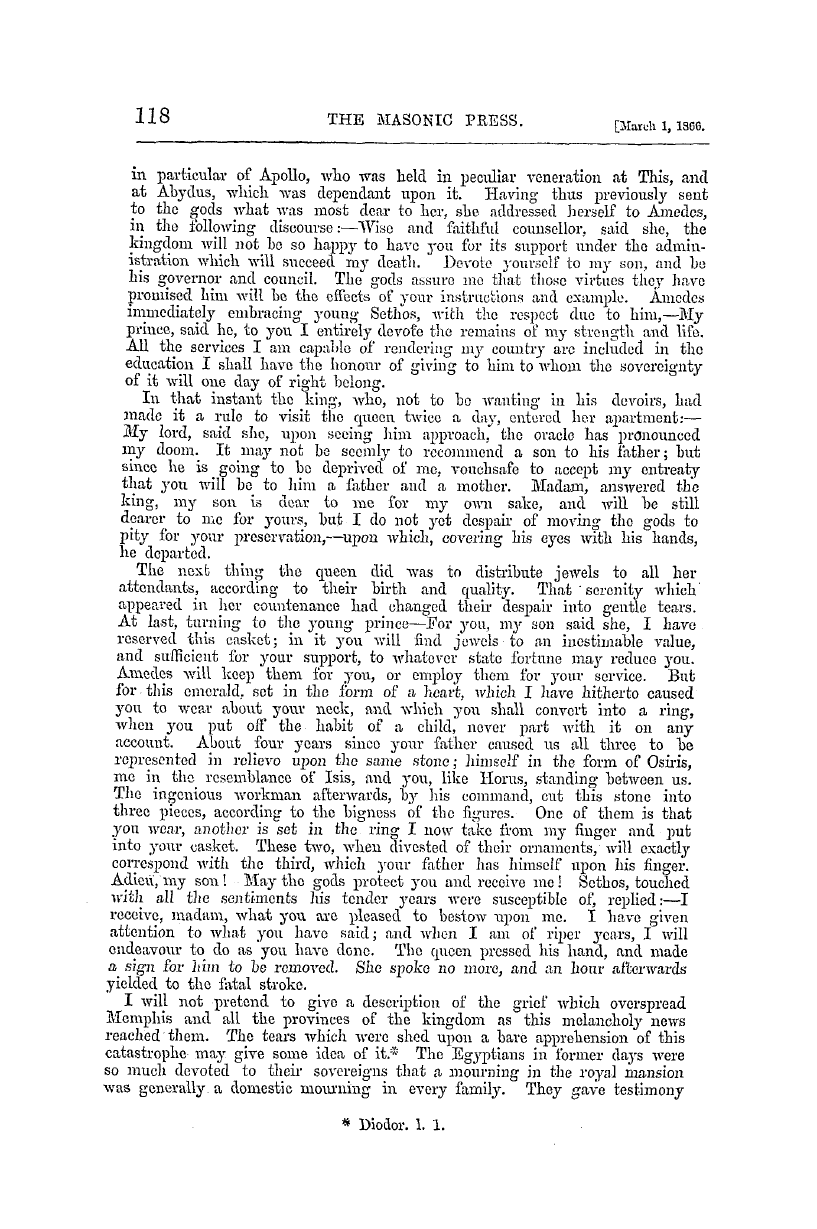 The Masonic Press: 1866-03-01 - Reprint Of Scarce, Or Curious, Books On Freemasonry. "The Life Of Sethos."