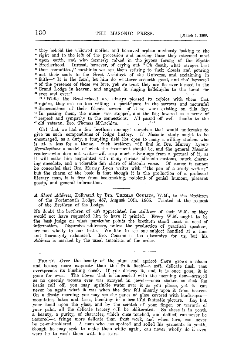 The Masonic Press: 1866-03-01 - Reviews.