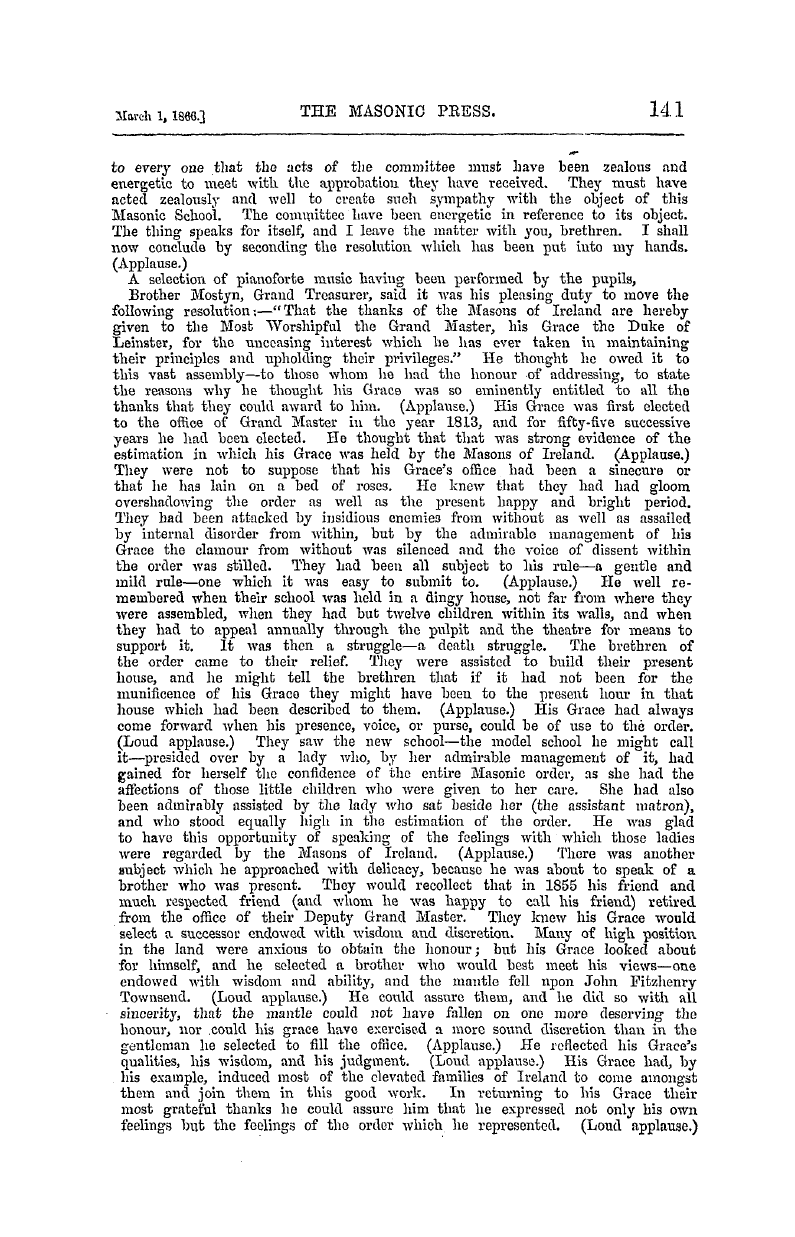 The Masonic Press: 1866-03-01 - Ireland.