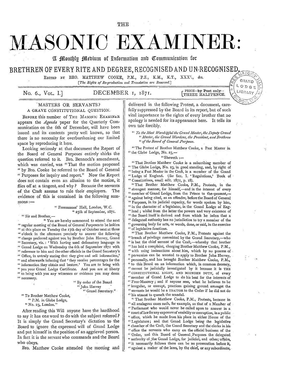 The Masonic Examiner