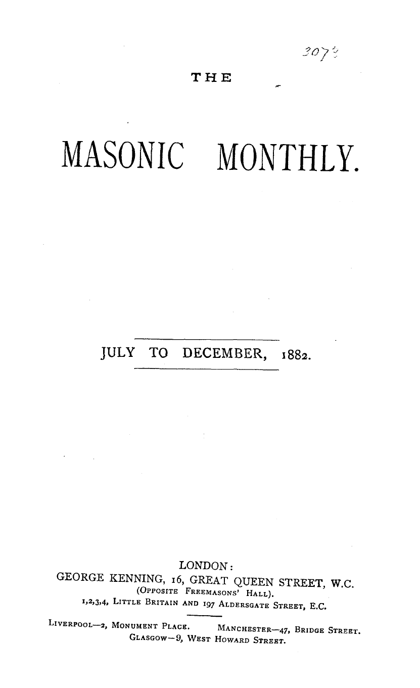 The Masonic Monthly: 1882-07-01: 1