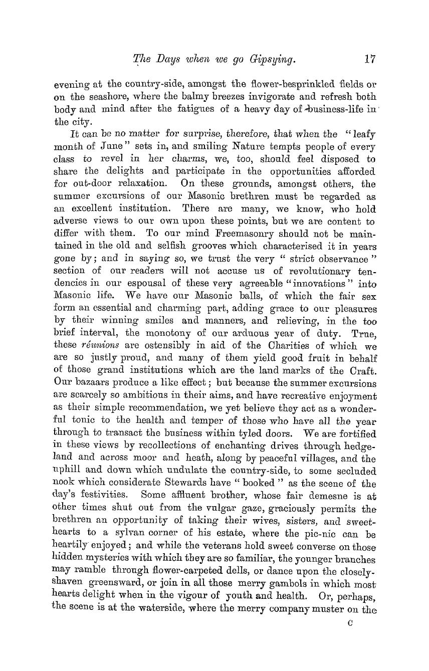 The Masonic Monthly: 1882-07-01 - The Days When We Go Gipsying.