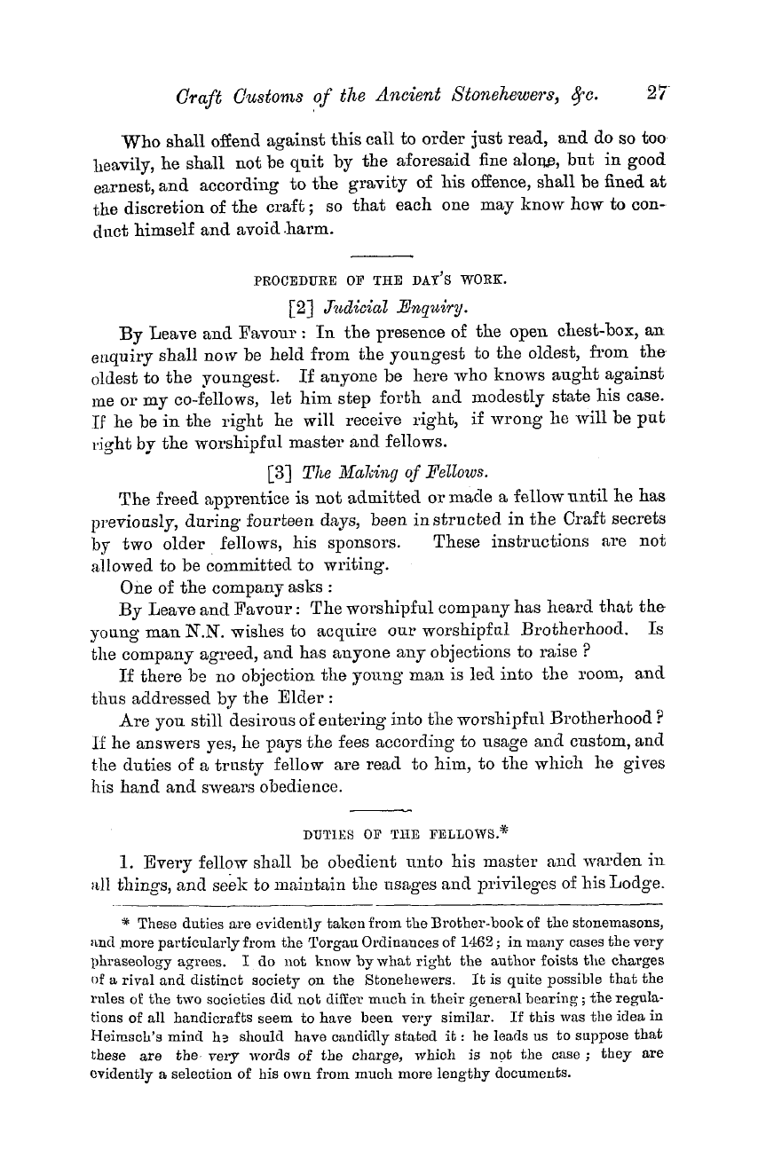 The Masonic Monthly: 1882-07-01 - The Worshipful Craft Of Stonehewers In Germany.