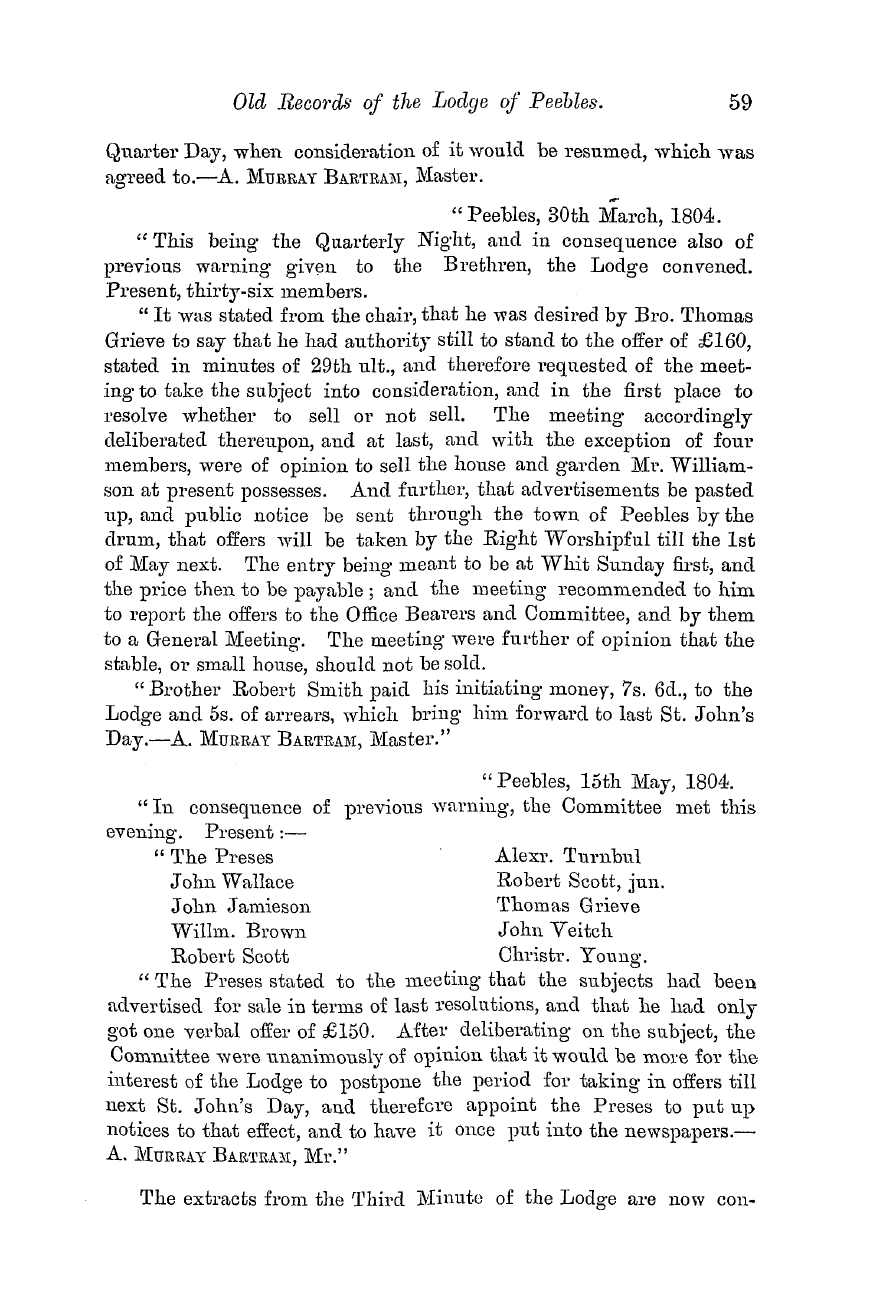 The Masonic Monthly: 1882-07-01 - Old Records Of The Lodge Of Peebles.