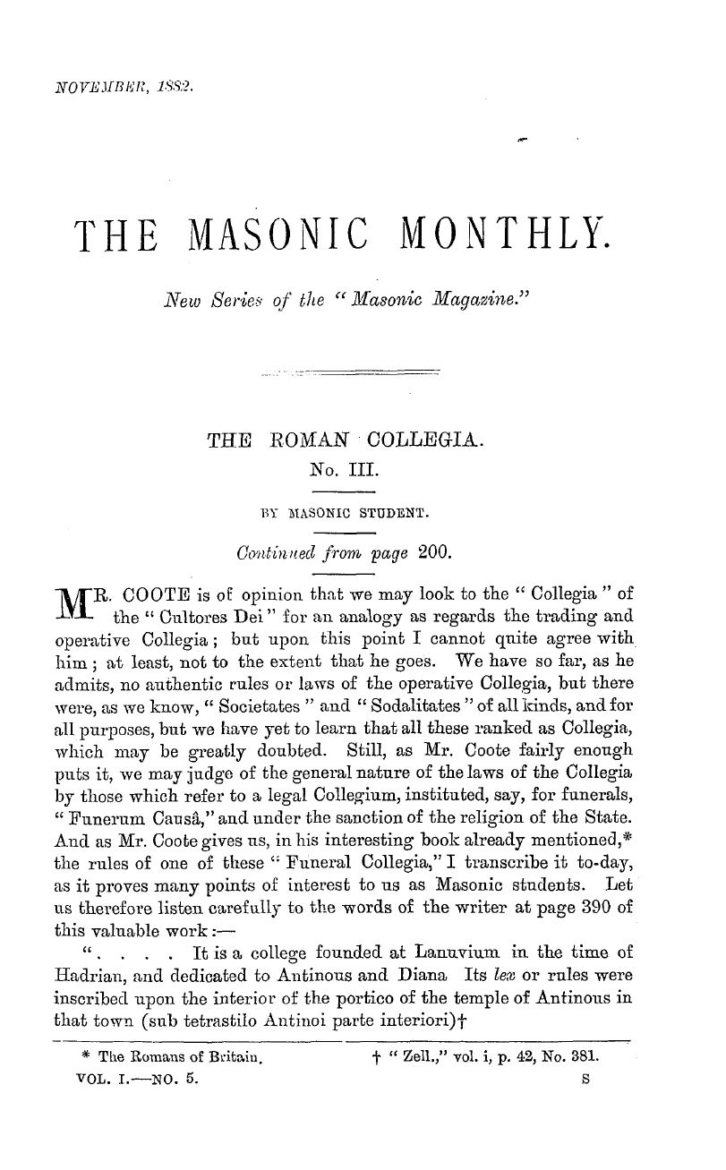 The Masonic Monthly